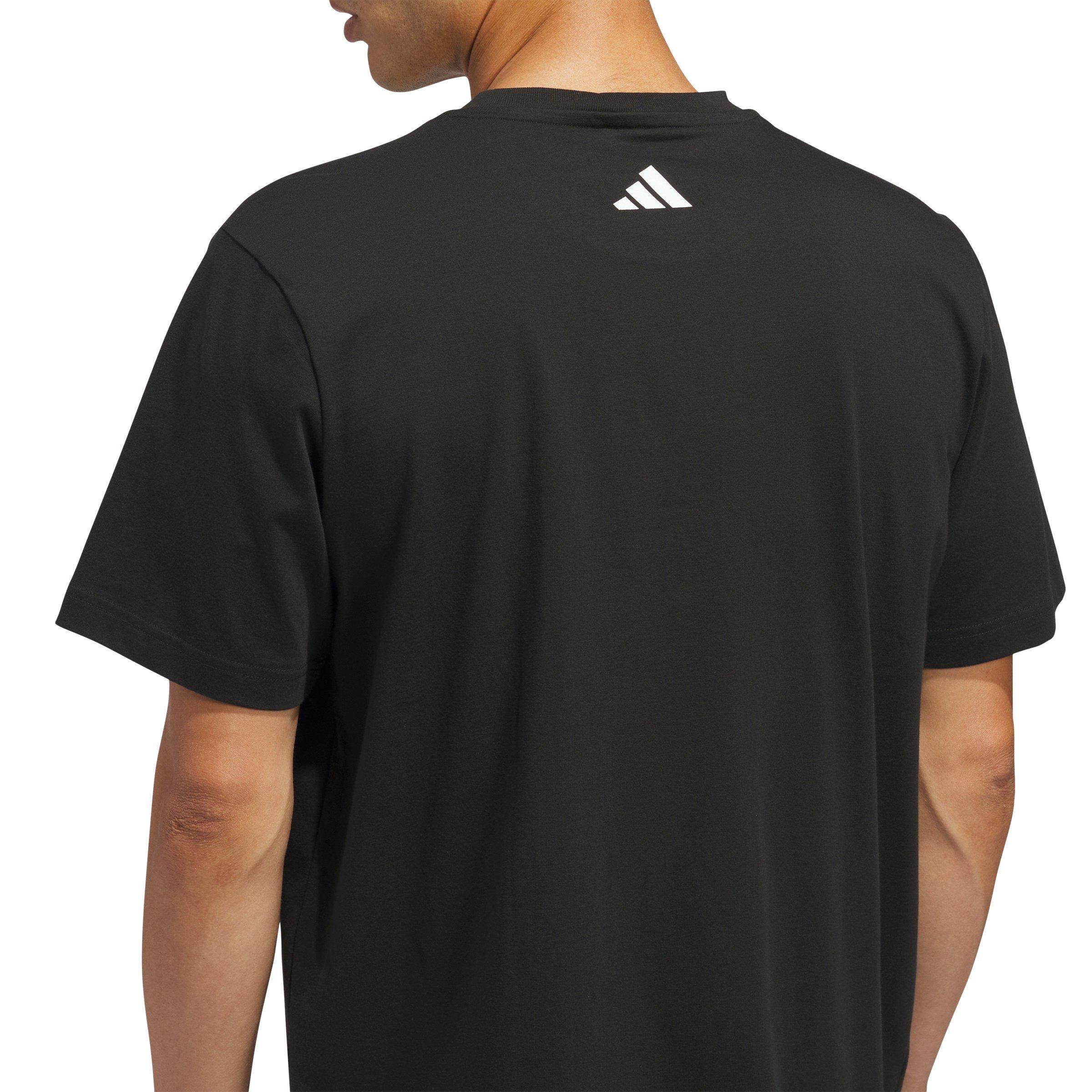adidas Men's Hoop Sanctuary Graphic T-Shirt - Black - BLACK Thumbnail View 4