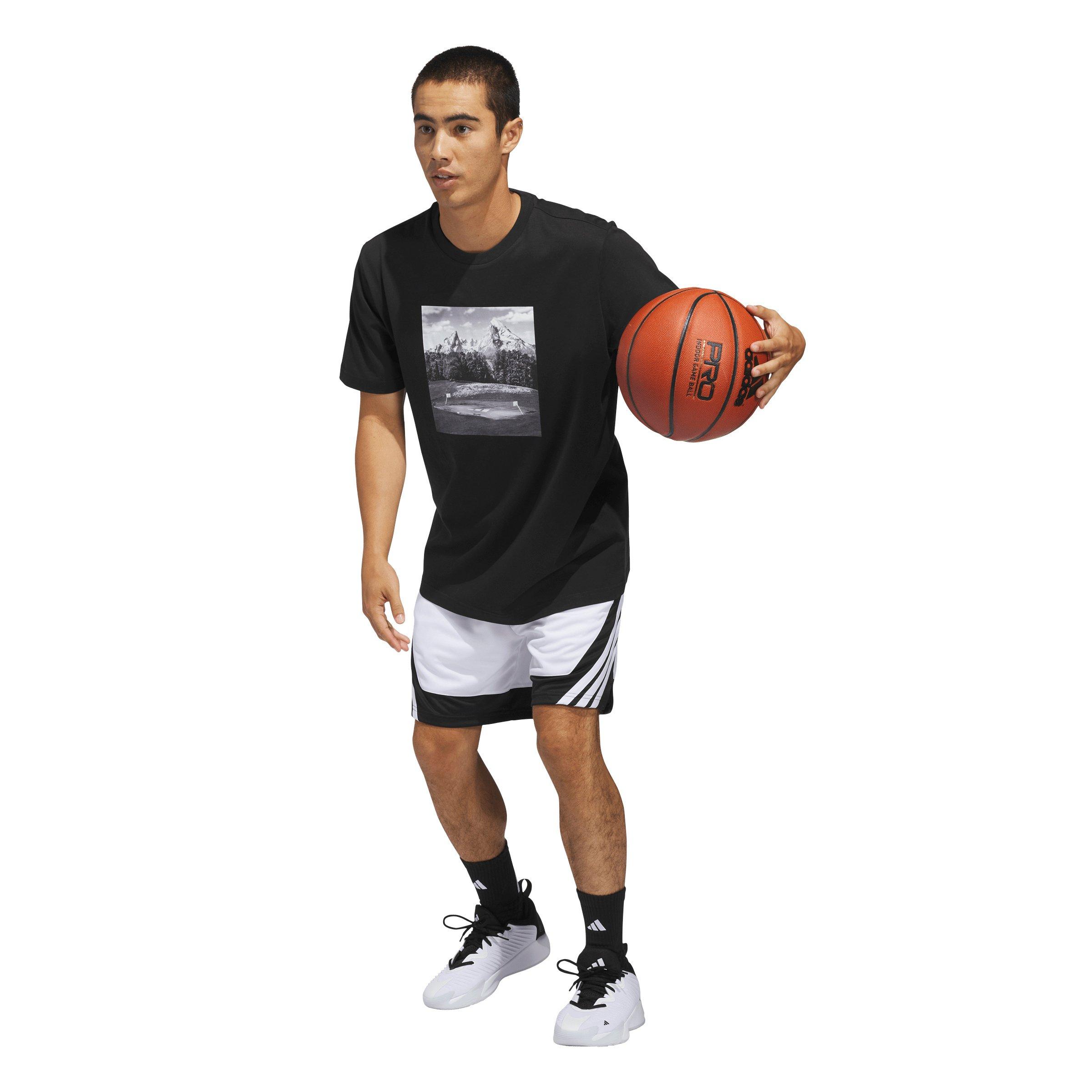 adidas Men's Hoop Sanctuary Graphic T-Shirt - Black - BLACK Thumbnail View 5
