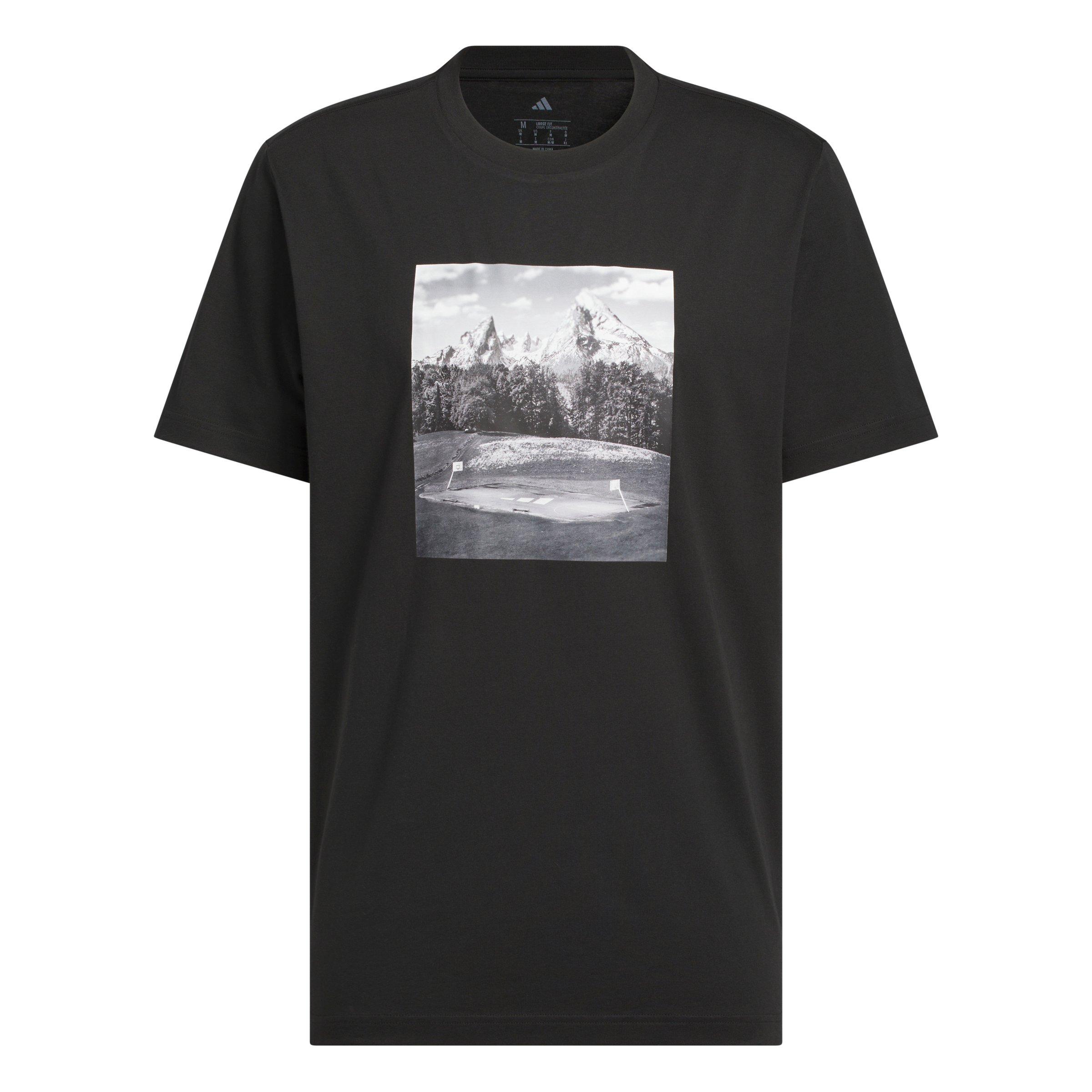 adidas Men's Hoop Sanctuary Graphic T-Shirt - Black - BLACK Thumbnail View 6