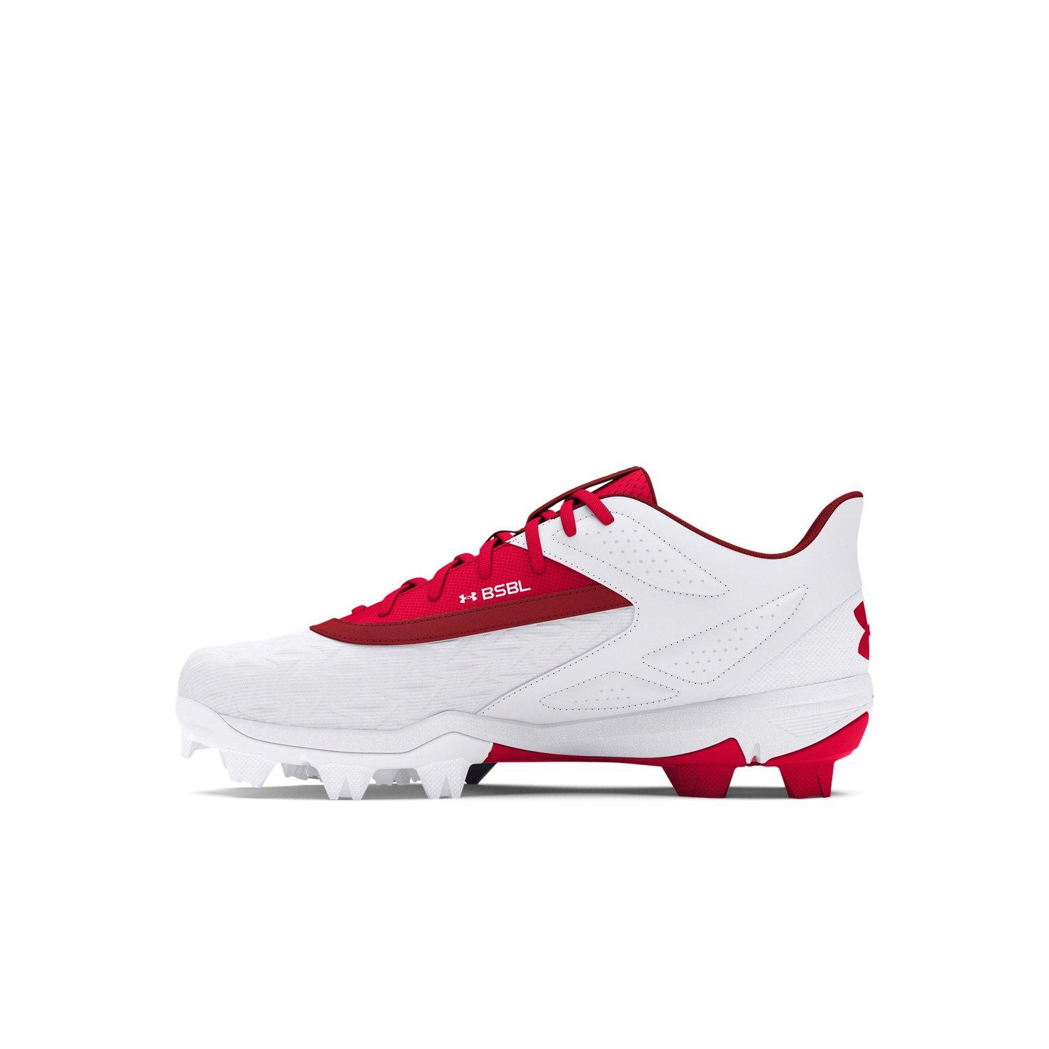 Under Armour Leadoff Low RM Baseball Cleats Red White Lace Up | Youth Size 6 Under Armour Leadoff Low RM JR Molded Baseball Cleat main image 3