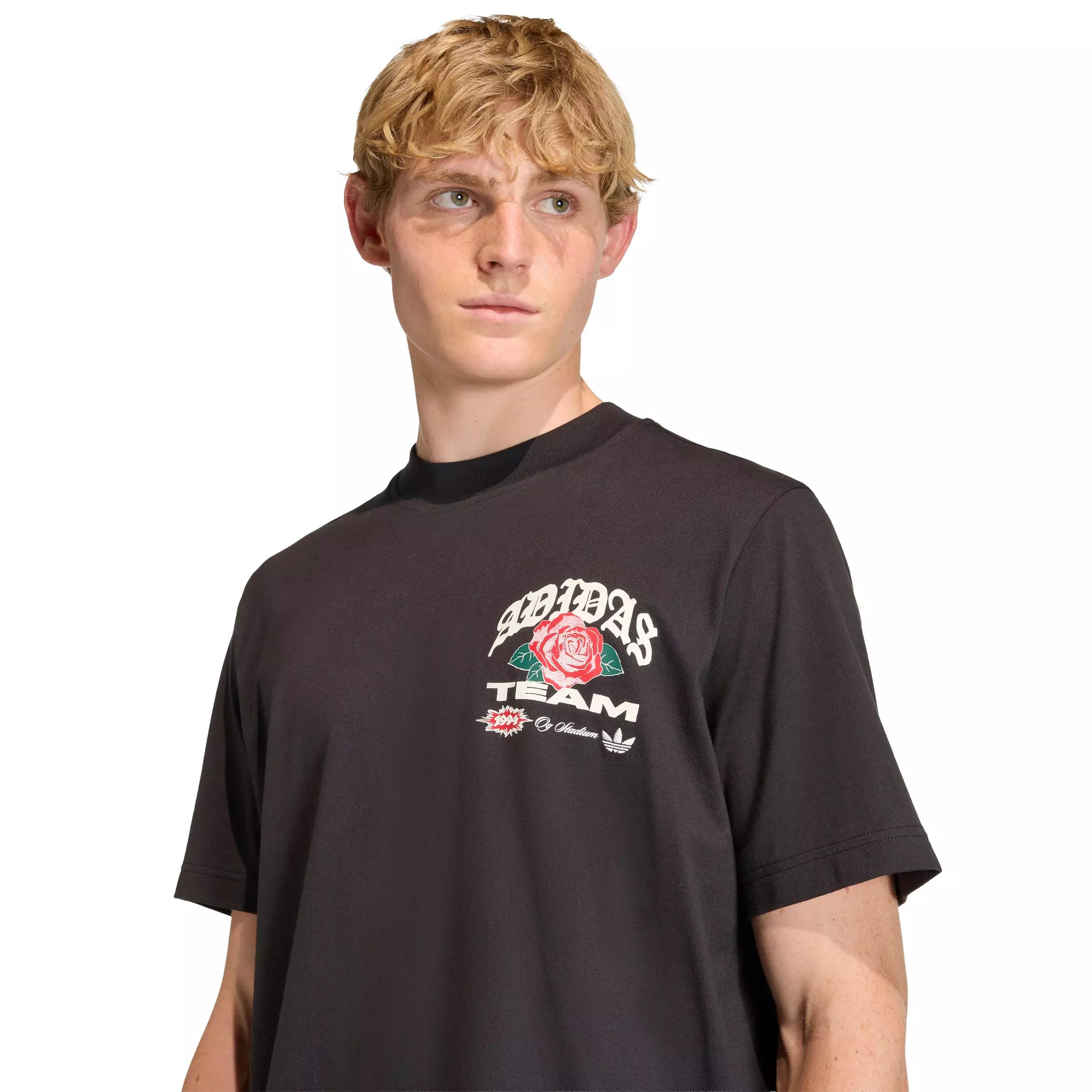 adidas Originals Men's GFX Roses T-Shirt - Black - BLACK