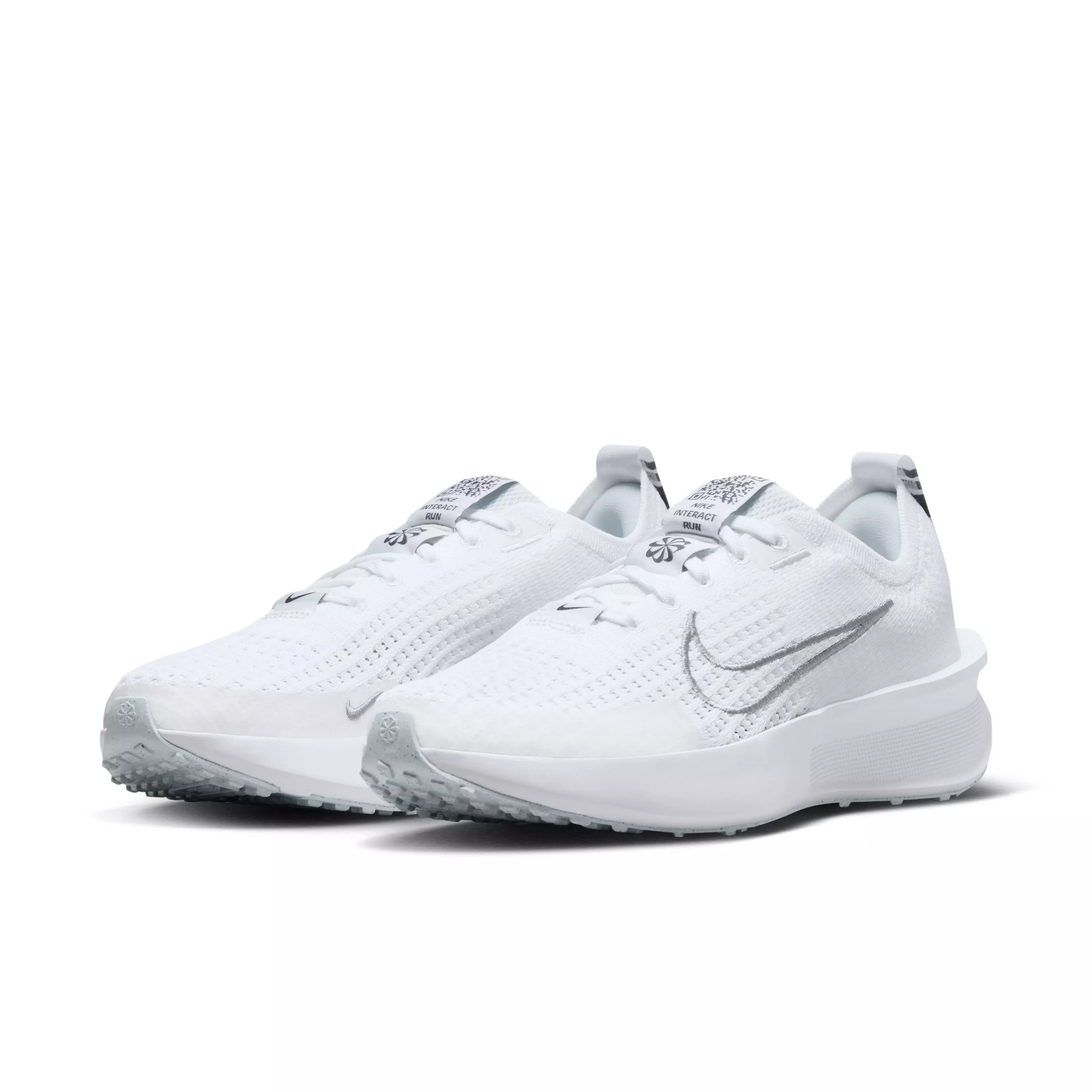 Nike Interact Run "White/Pure Platinum/Metallic Silver" Women's Running Shoe - WHITE/PLATINUM/SILVER