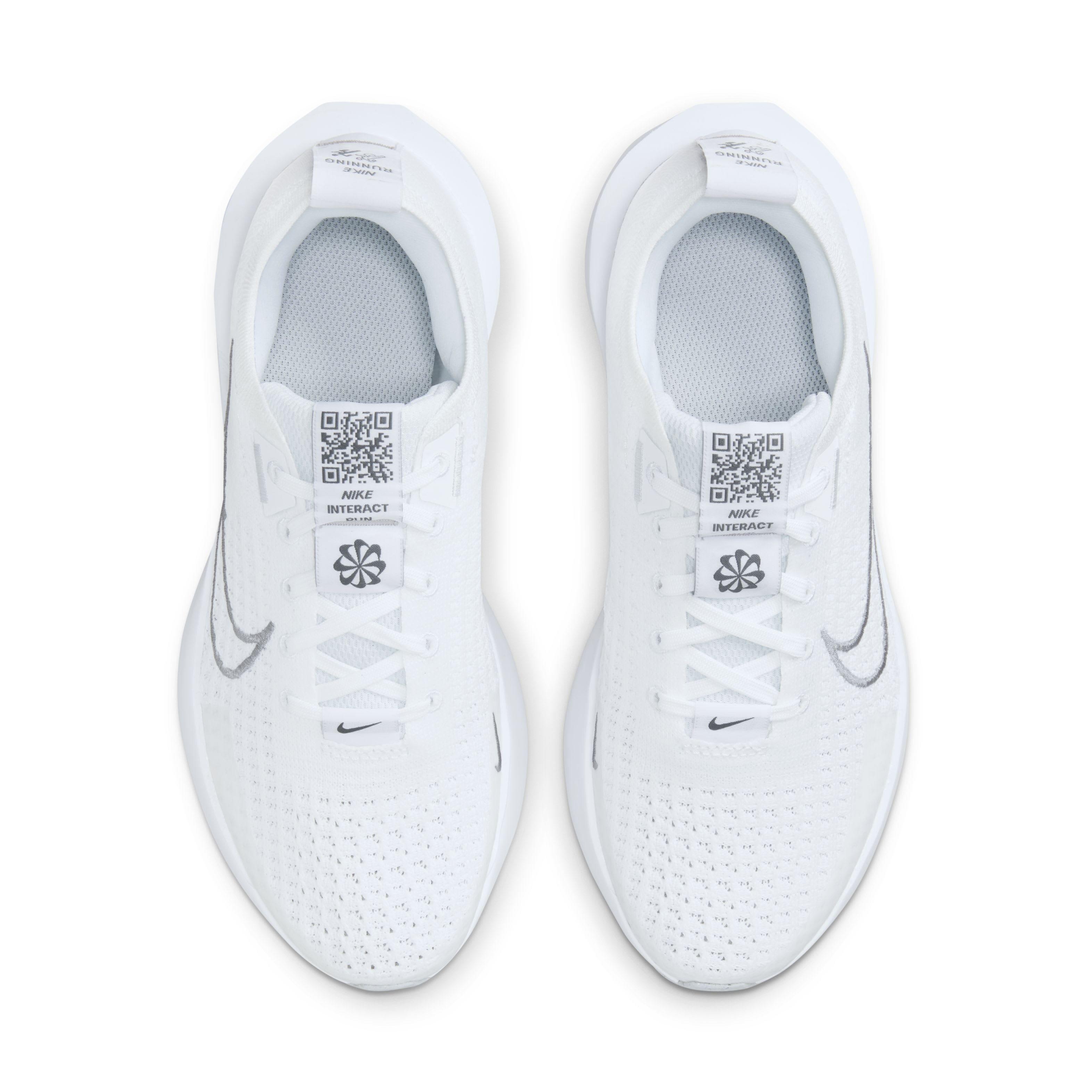 Nike Interact Run "White/Pure Platinum/Metallic Silver" Women's Running Shoe - WHITE/PLATINUM/SILVER Thumbnail View 5