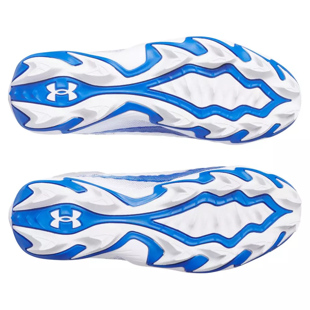 Under Armour Spotlight Hammer Jr. "White/Royal/Royal" Grade School Boys' Football Cleat - WHITE/ROYAL/ROYAL