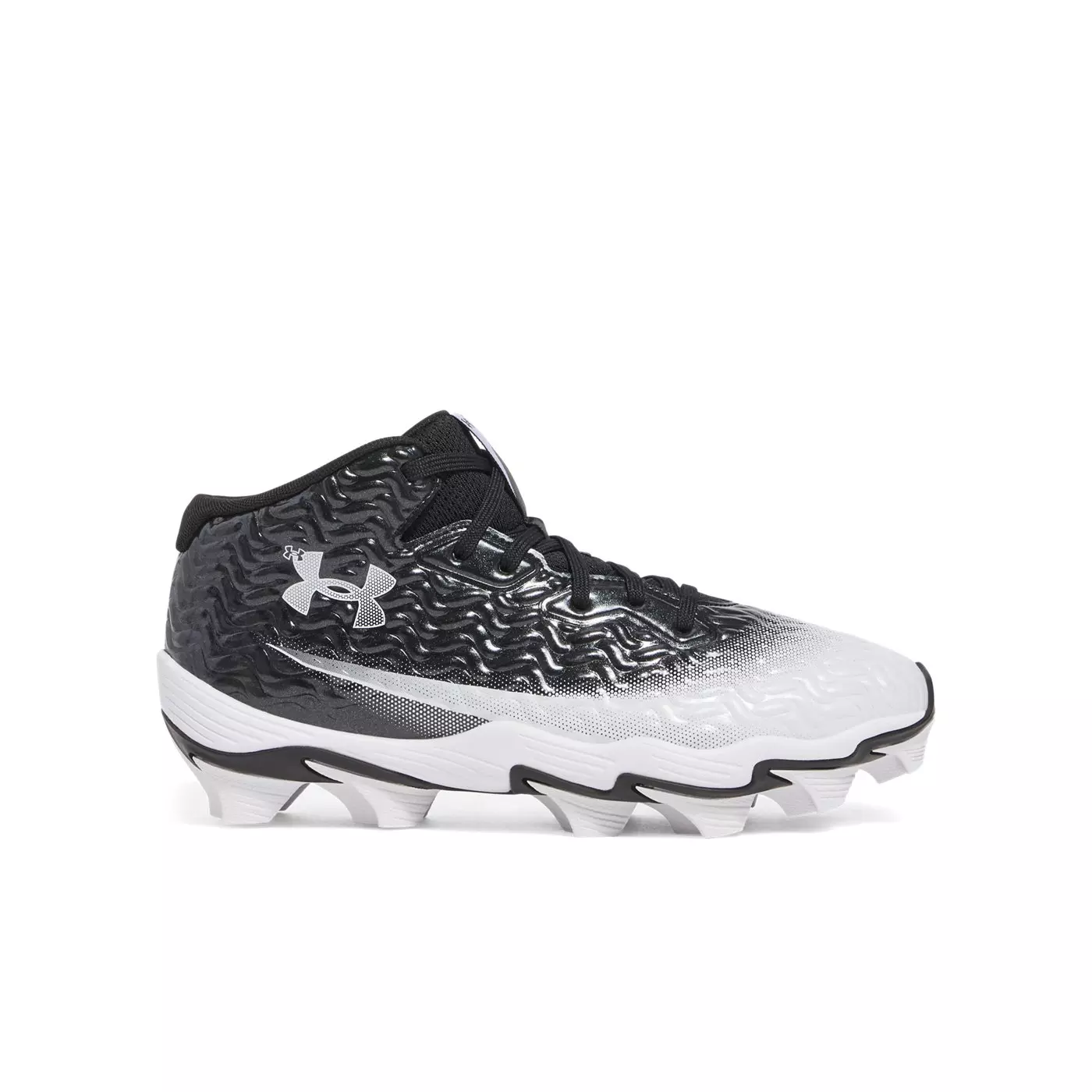 Under Armour Spotlight Hammer Jr. "Black/White/White" Grade School Boys' Football Cleat - BLACK/WHITE/WHITE
