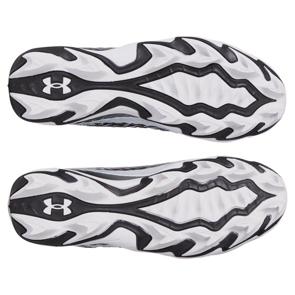 Under Armour Spotlight Hammer Jr. "Black/White/White" Grade School Boys' Football Cleat - BLACK/WHITE/WHITE Thumbnail View 5