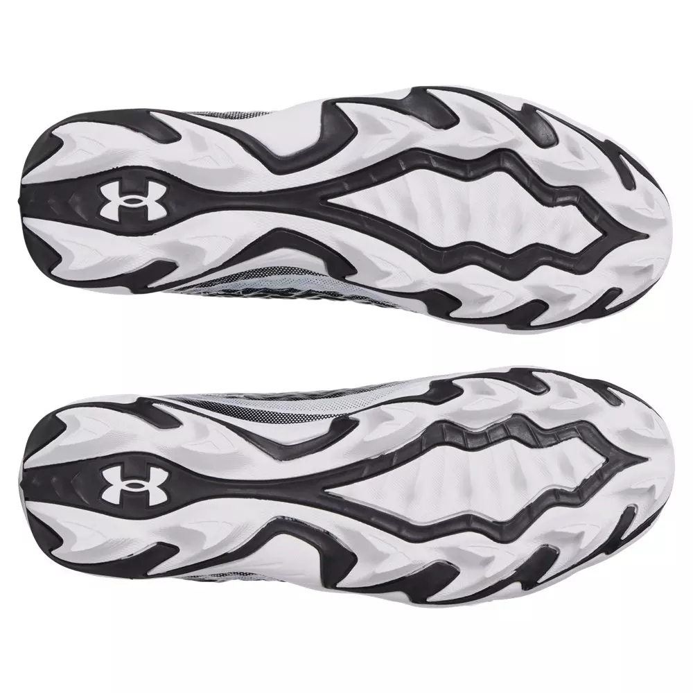Under Armour Spotlight Hammer Jr. "Black/White/White" Grade School Boys' Football Cleat - BLACK/WHITE/WHITE