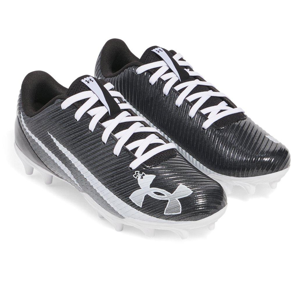 Under Armour Blur Select Jr. "Black/White/White" Grade School Boys' Football Cleat - BLACK/WHITE/WHITE Thumbnail View 3