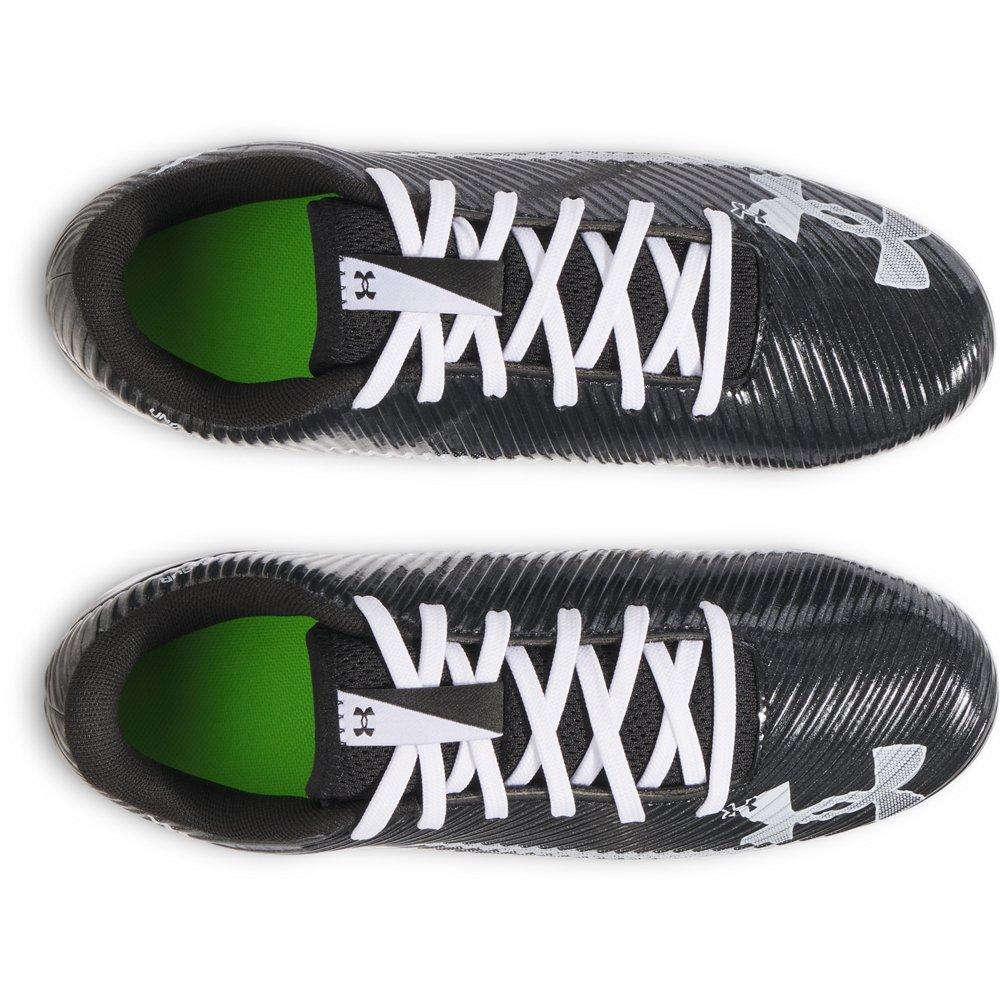 Under Armour Blur Select Jr. "Black/White/White" Grade School Boys' Football Cleat - BLACK/WHITE/WHITE Thumbnail View 4