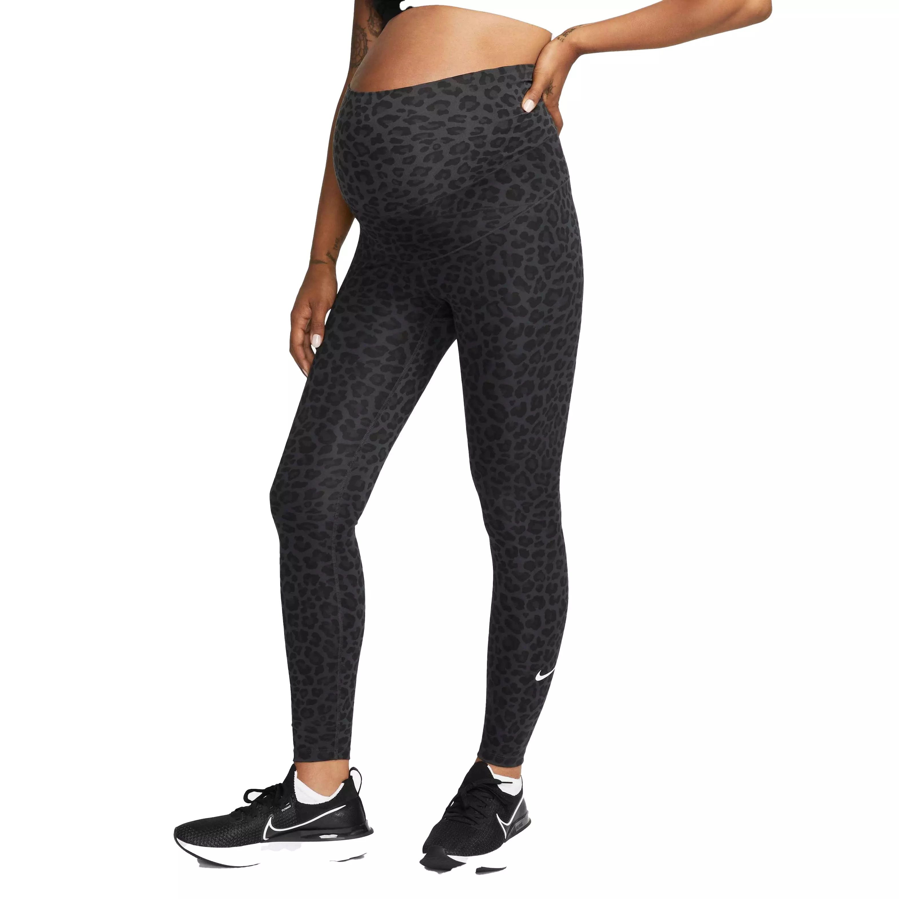 Nike Women's Maternity High-Waisted Allover Print Leggings - GREY