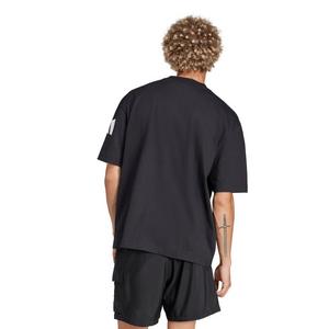 adidas Men's Essentials Loose Fit 3 Bar Logo T-Shirt - Black/White