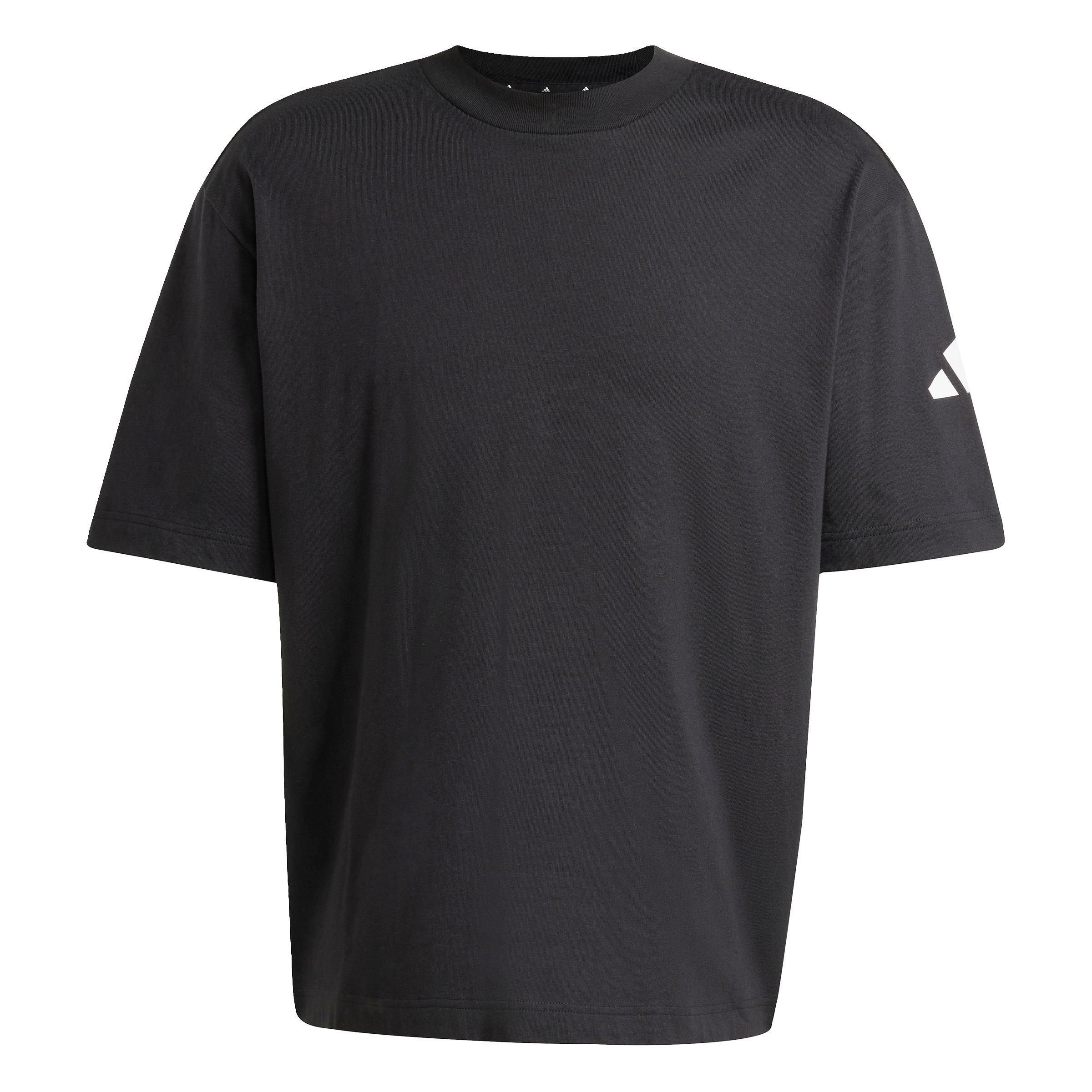 adidas Men's Essentials Loose Fit 3 Bar Logo T-Shirt - Black/White - BLACK/WHITE Thumbnail View 6