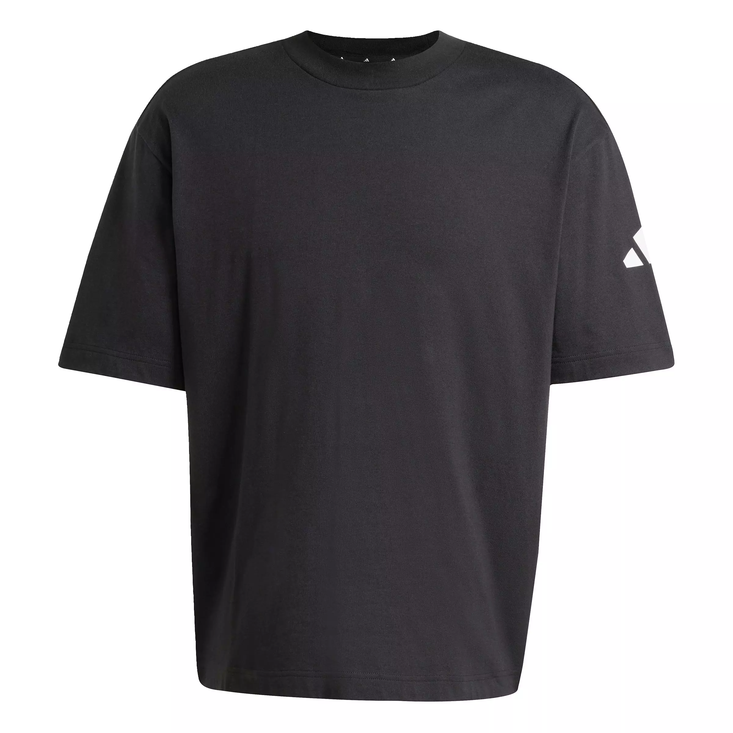 adidas Men's Essentials Loose Fit 3 Bar Logo T-Shirt - Black/White - BLACK/WHITE