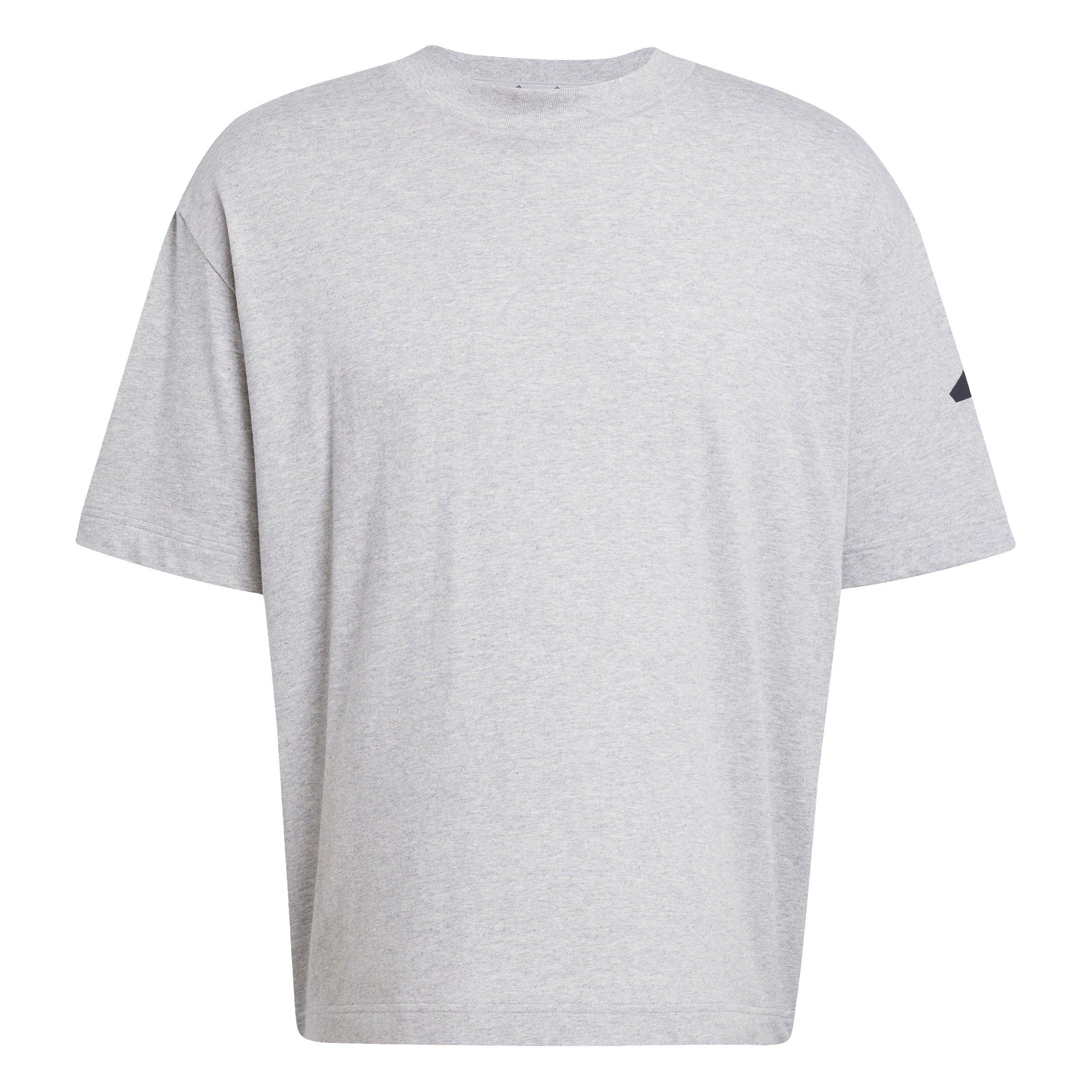 adidas Men's Essentials Loose Fit 3 Bar Logo T-Shirt - Grey/Black - GREY/BLACK Thumbnail View 6