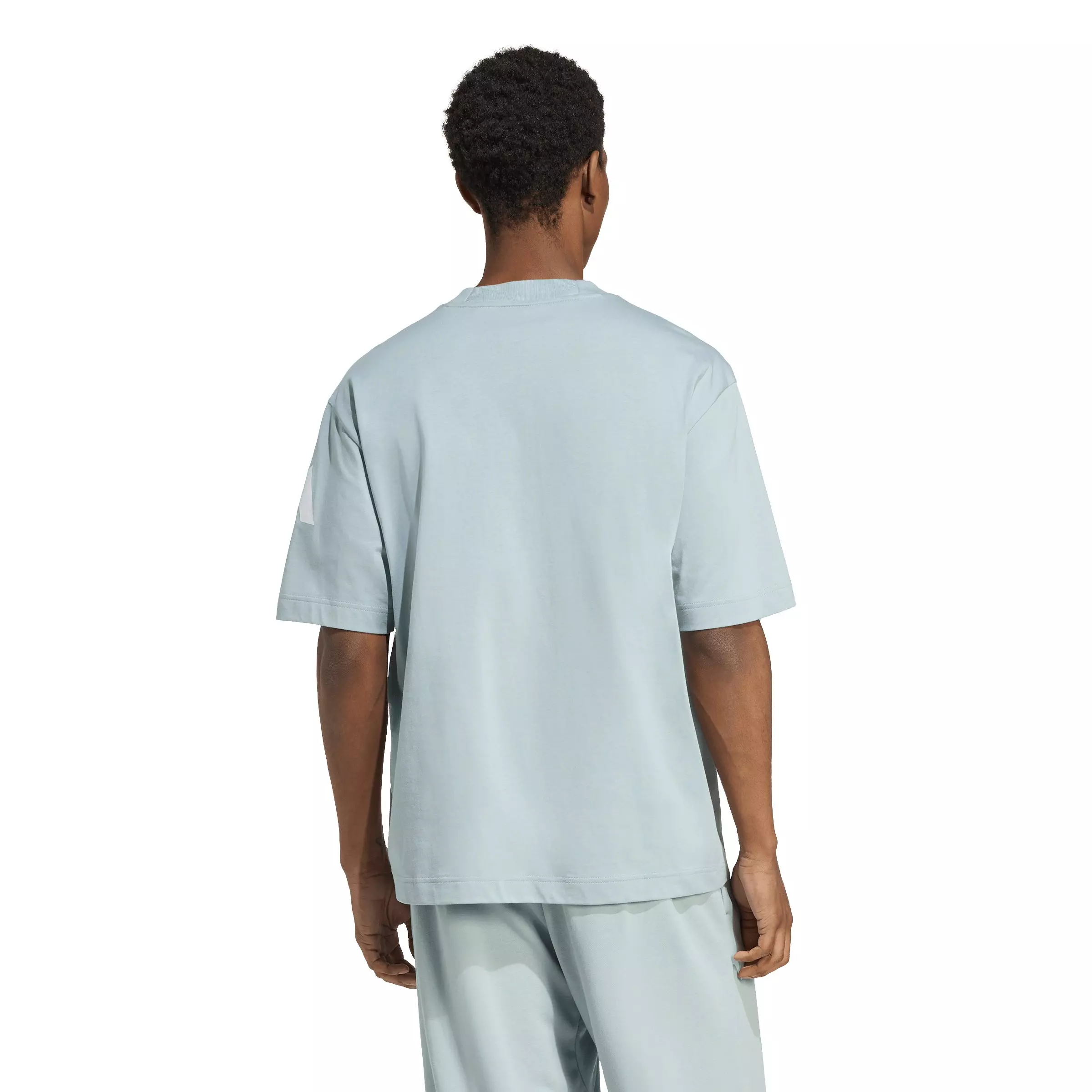 adidas Men's Essentials Loose Fit 3 Bar Logo T-Shirt - Green/White - GREEN/WHITE