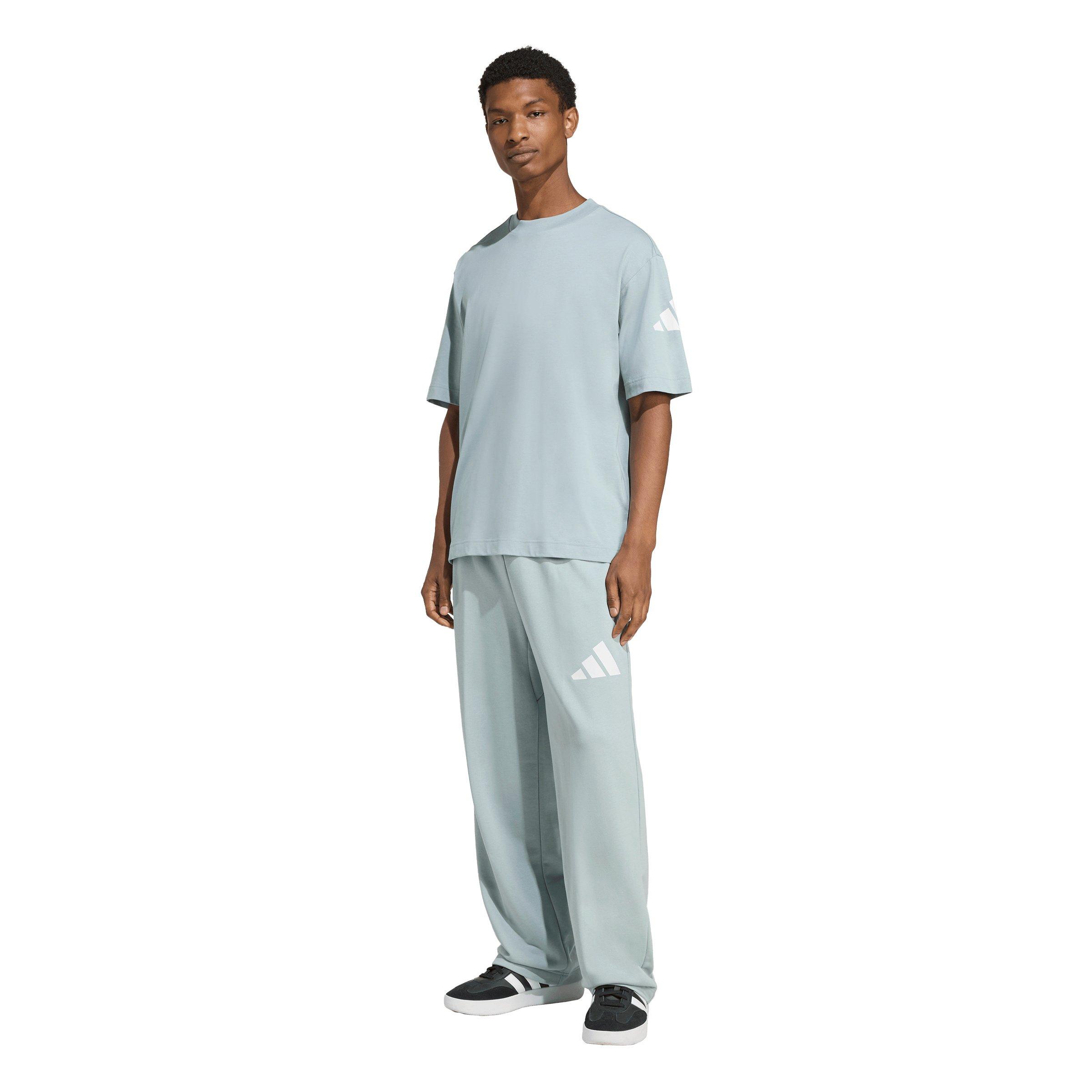 adidas Men's Essentials Loose Fit 3 Bar Logo T-Shirt - Green/White - GREEN/WHITE Thumbnail View 5