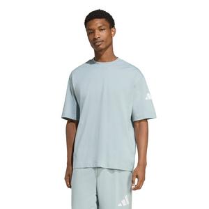 adidas Men's Essentials Loose Fit 3 Bar Logo T-Shirt - Green/White