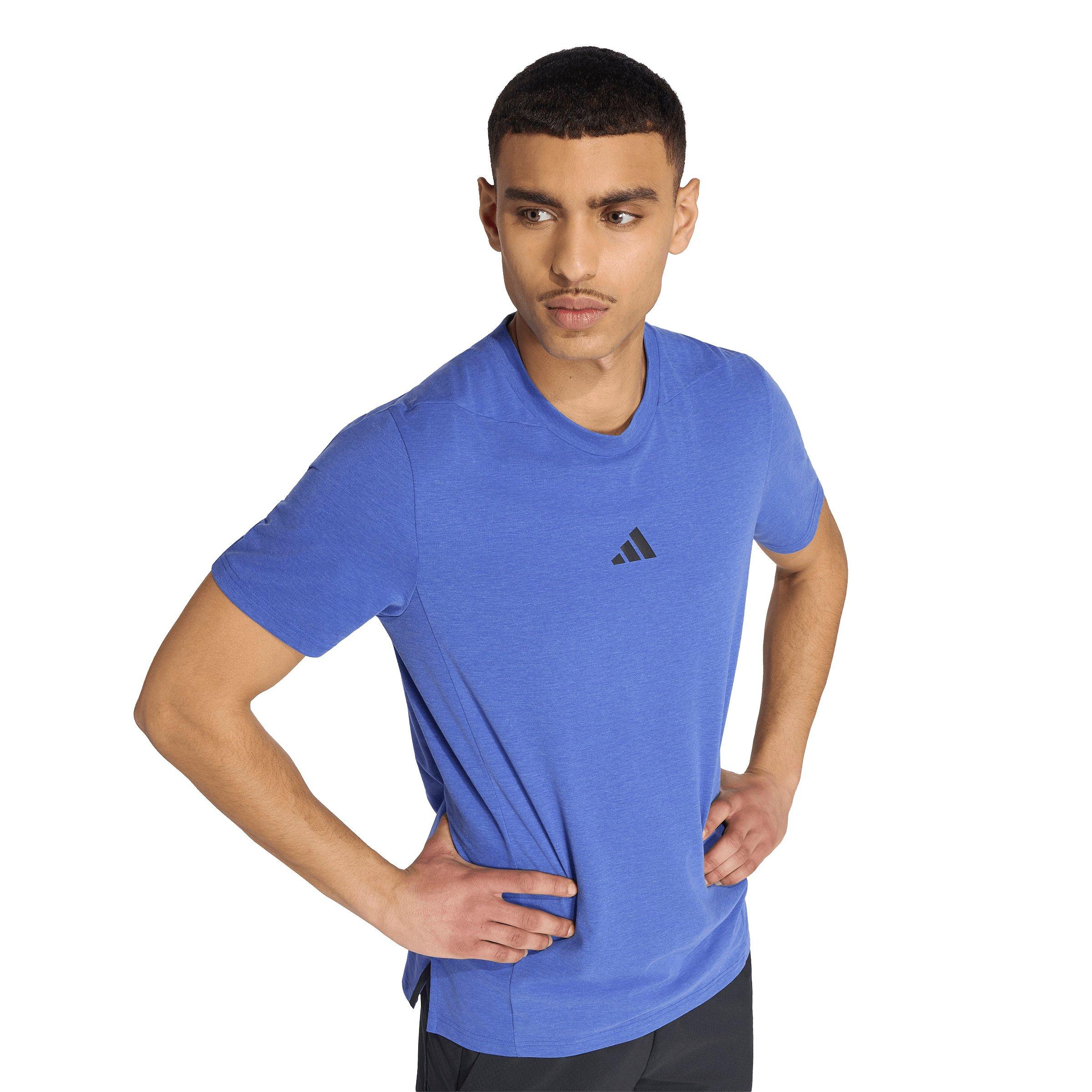adidas Men's Designed for Training Workout T-Shirt - Lucid Blue - LUCID BLUE Thumbnail View 3