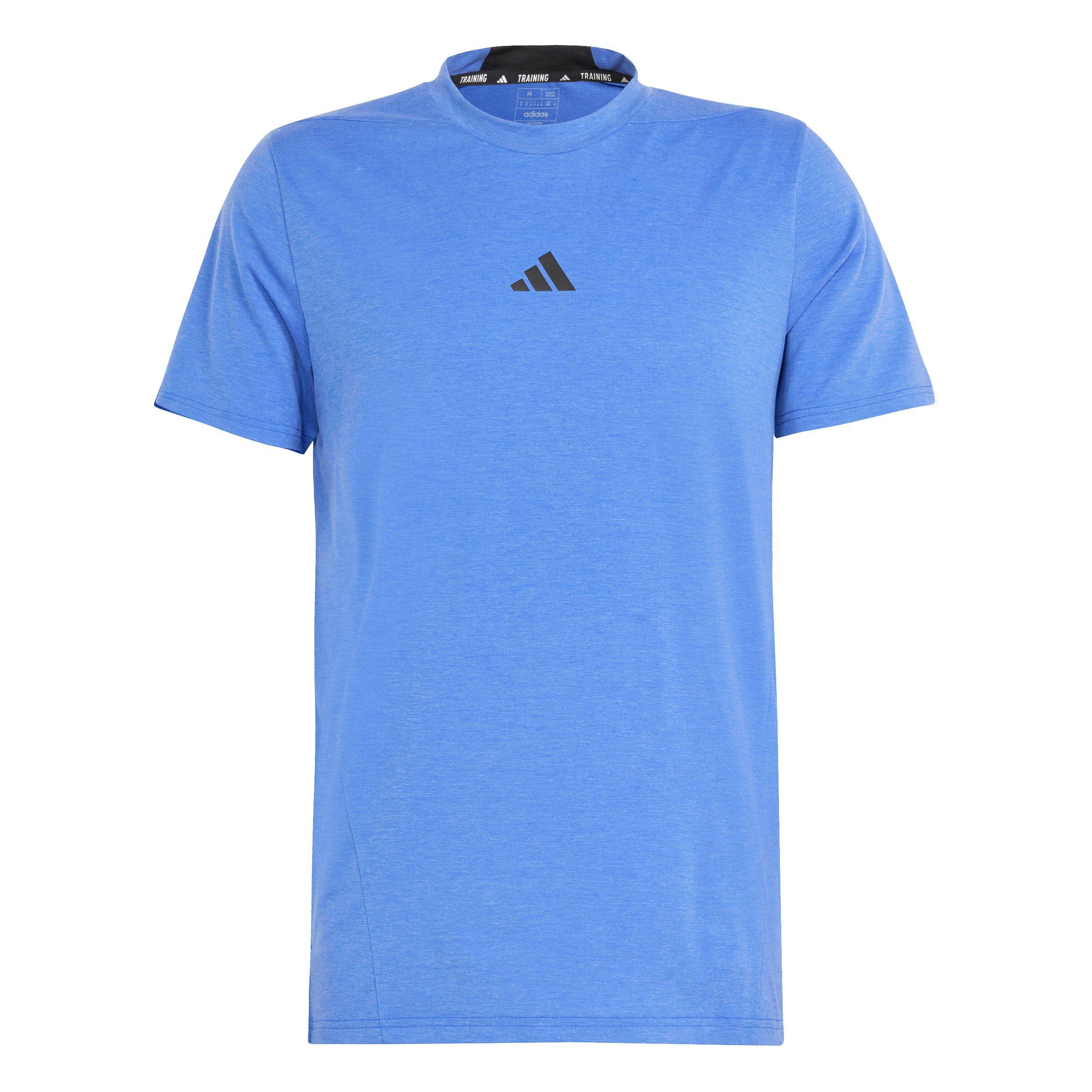 adidas Men's Designed for Training Workout T-Shirt - Lucid Blue - LUCID BLUE Thumbnail View 6
