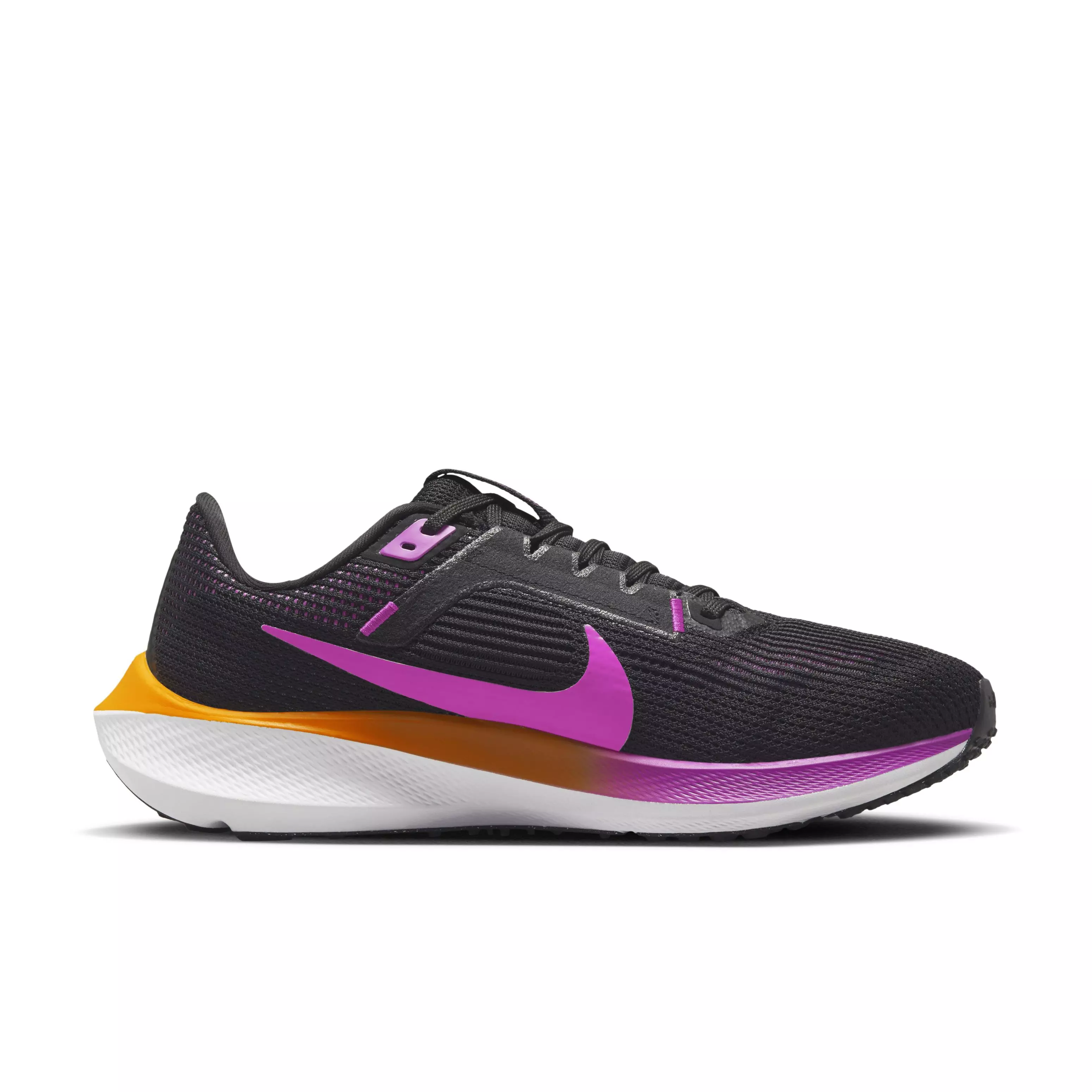 Nike Pegasus 40 "Black/Laser Orange/White/Hyper Violet" Women's Running Shoe - BLACK/ORANGE/WHITE/VIOLET