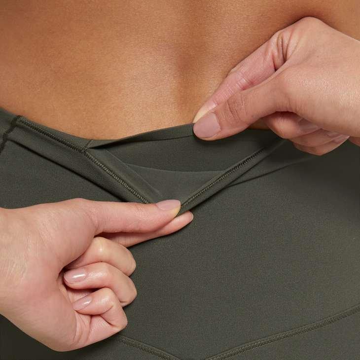 Nike Women's Dri-FIT Gentle-Support High-Waisted Leggings - KHAKI Thumbnail View 3