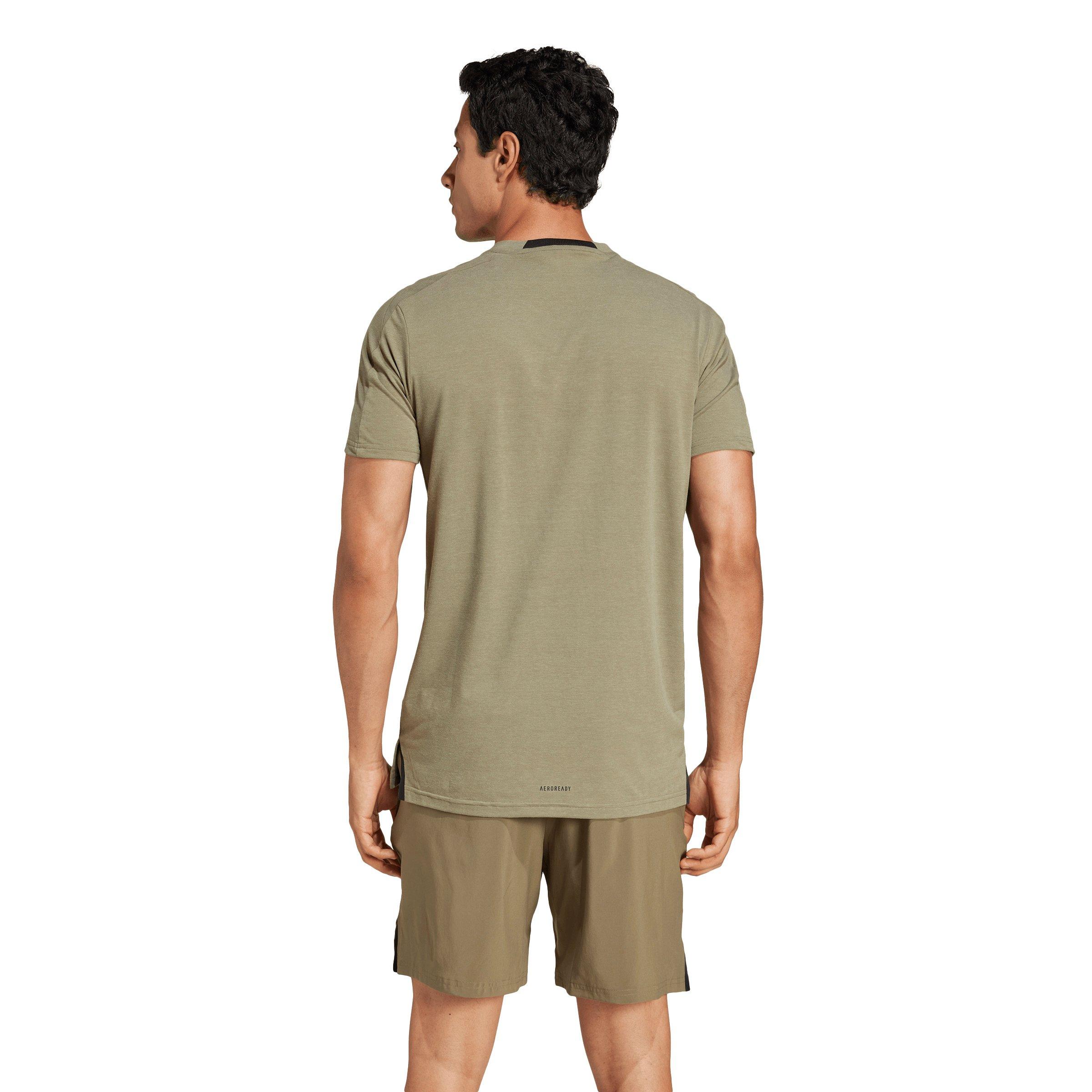 adidas Men's Designed for Training Workout T-Shirt - Olive - OLIVE Thumbnail View 2