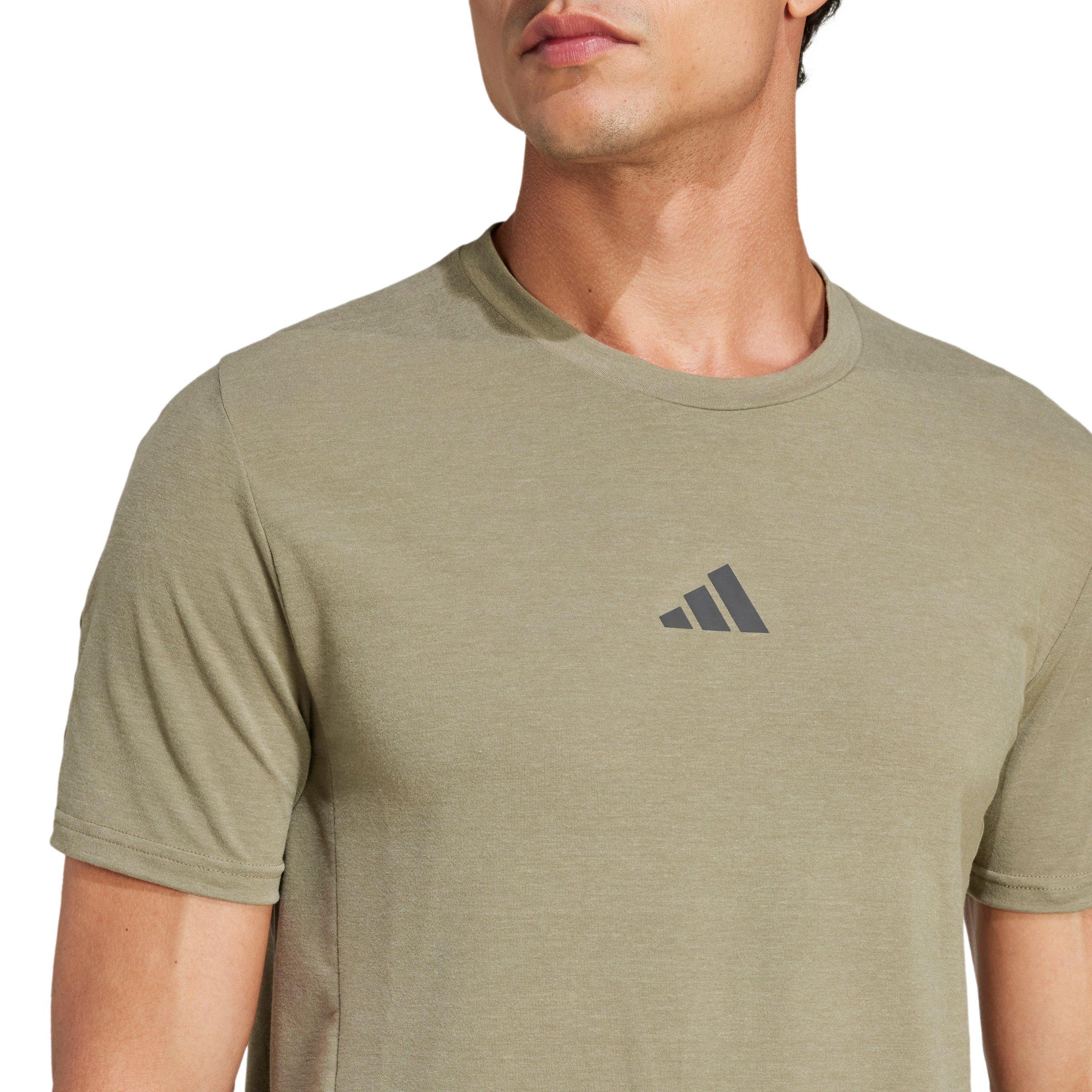 adidas Men's Designed for Training Workout T-Shirt - Olive - OLIVE Thumbnail View 3