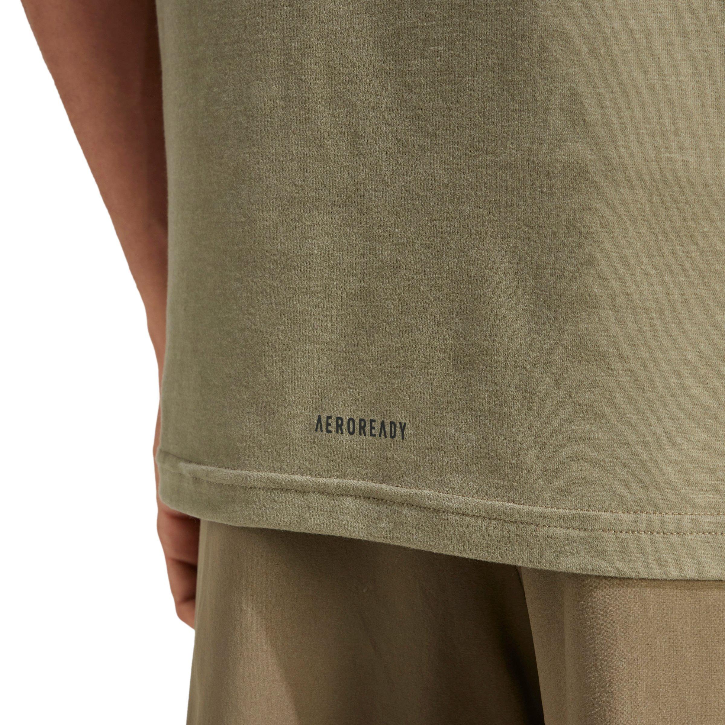 adidas Men's Designed for Training Workout T-Shirt - Olive - OLIVE Thumbnail View 4