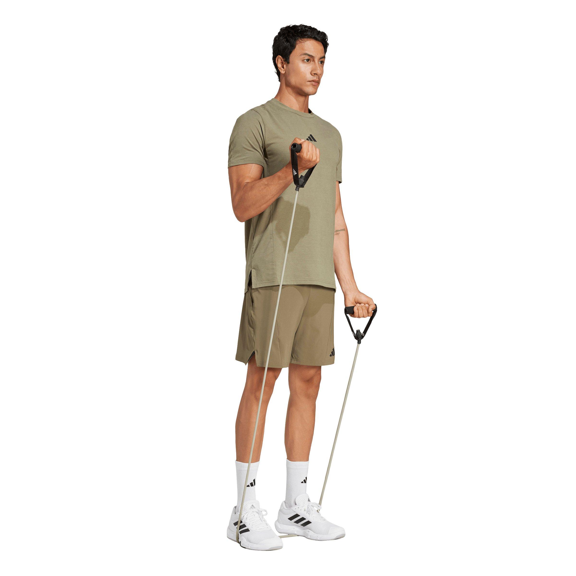 adidas Men's Designed for Training Workout T-Shirt - Olive - OLIVE Thumbnail View 5