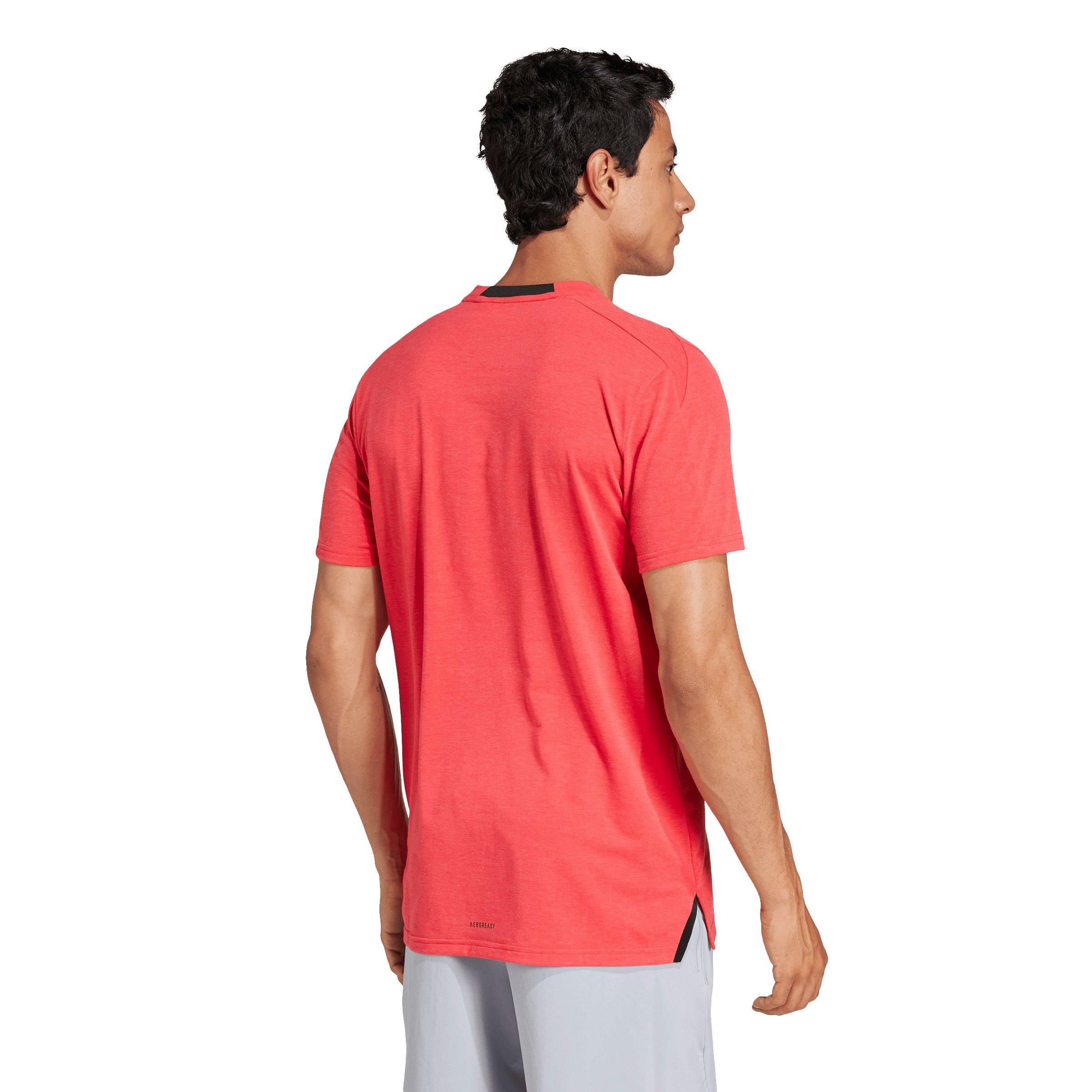 adidas Men's Designed for Training Workout T-Shirt - Red - RED Thumbnail View 2