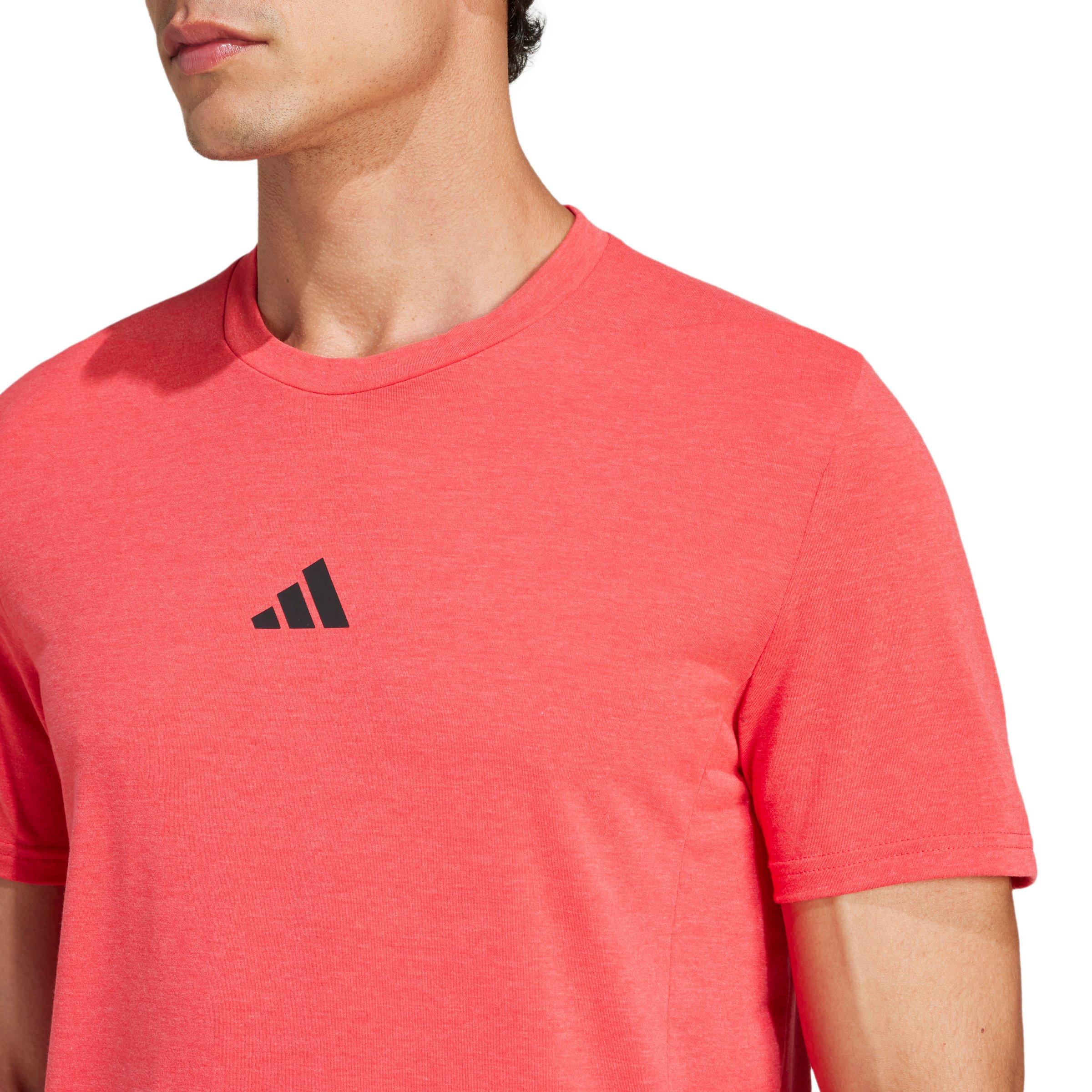 adidas Men's Designed for Training Workout T-Shirt - Red - RED Thumbnail View 3