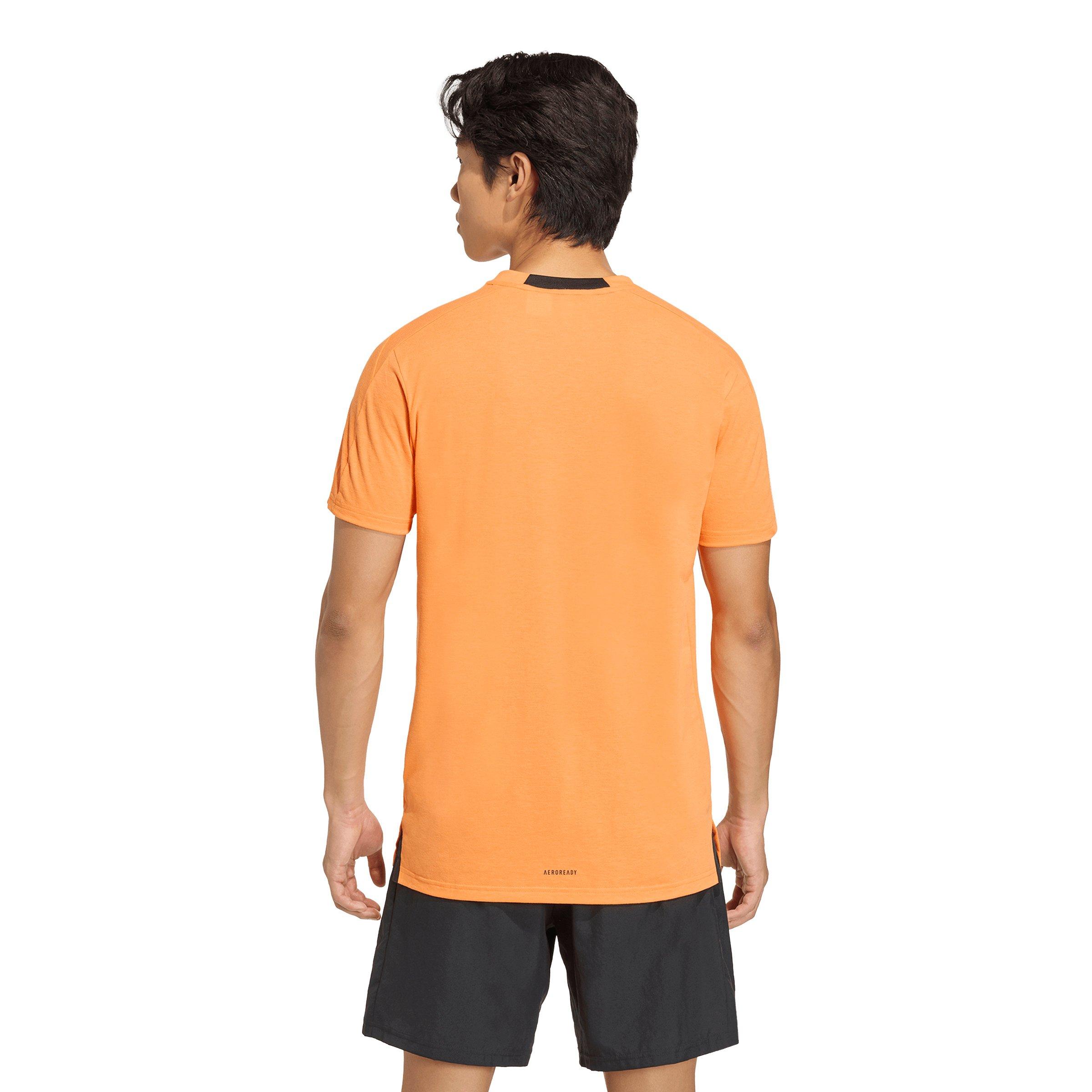 adidas Men's Designed for Training Workout T-Shirt - Orange - ORANGE Thumbnail View 2