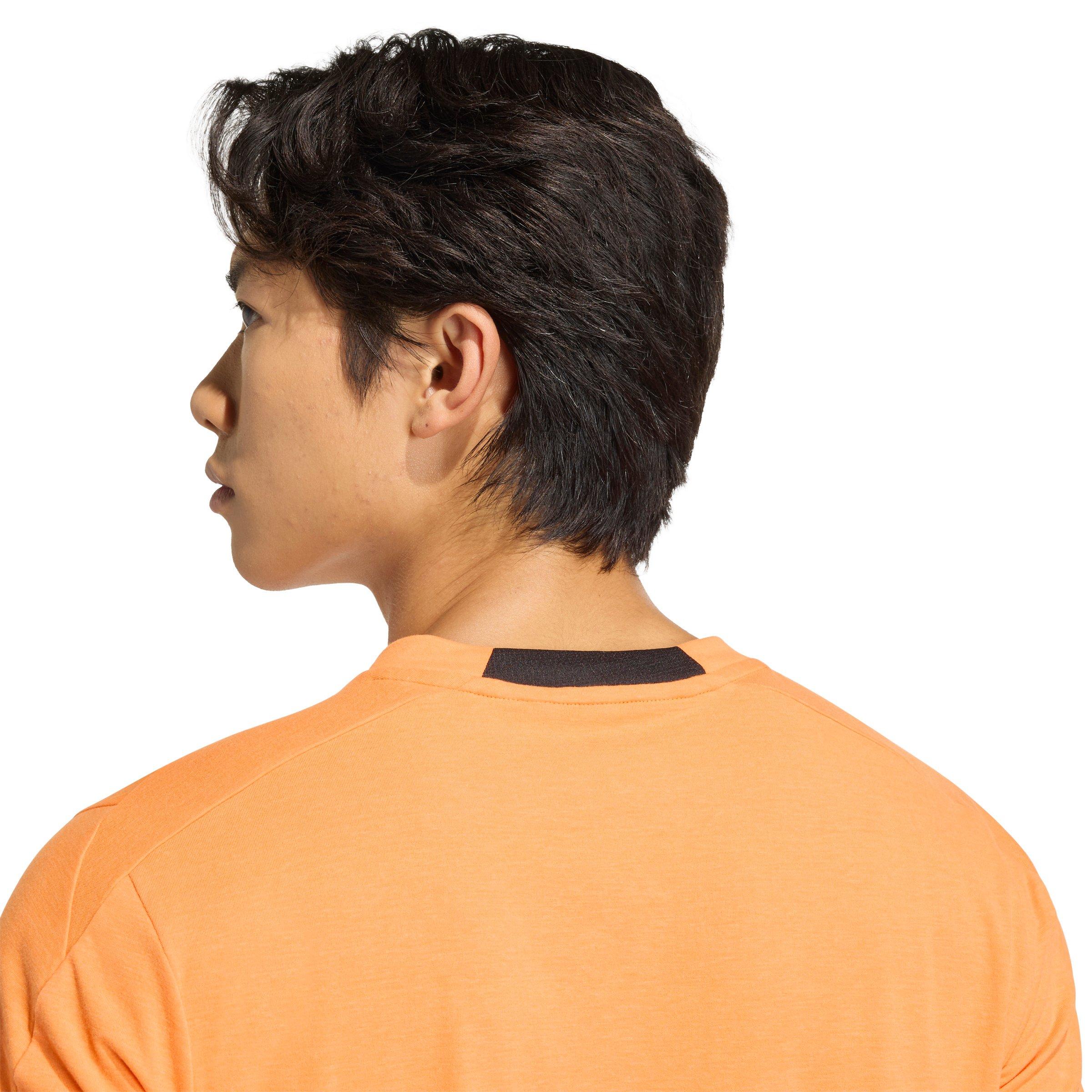 adidas Men's Designed for Training Workout T-Shirt - Orange - ORANGE Thumbnail View 4
