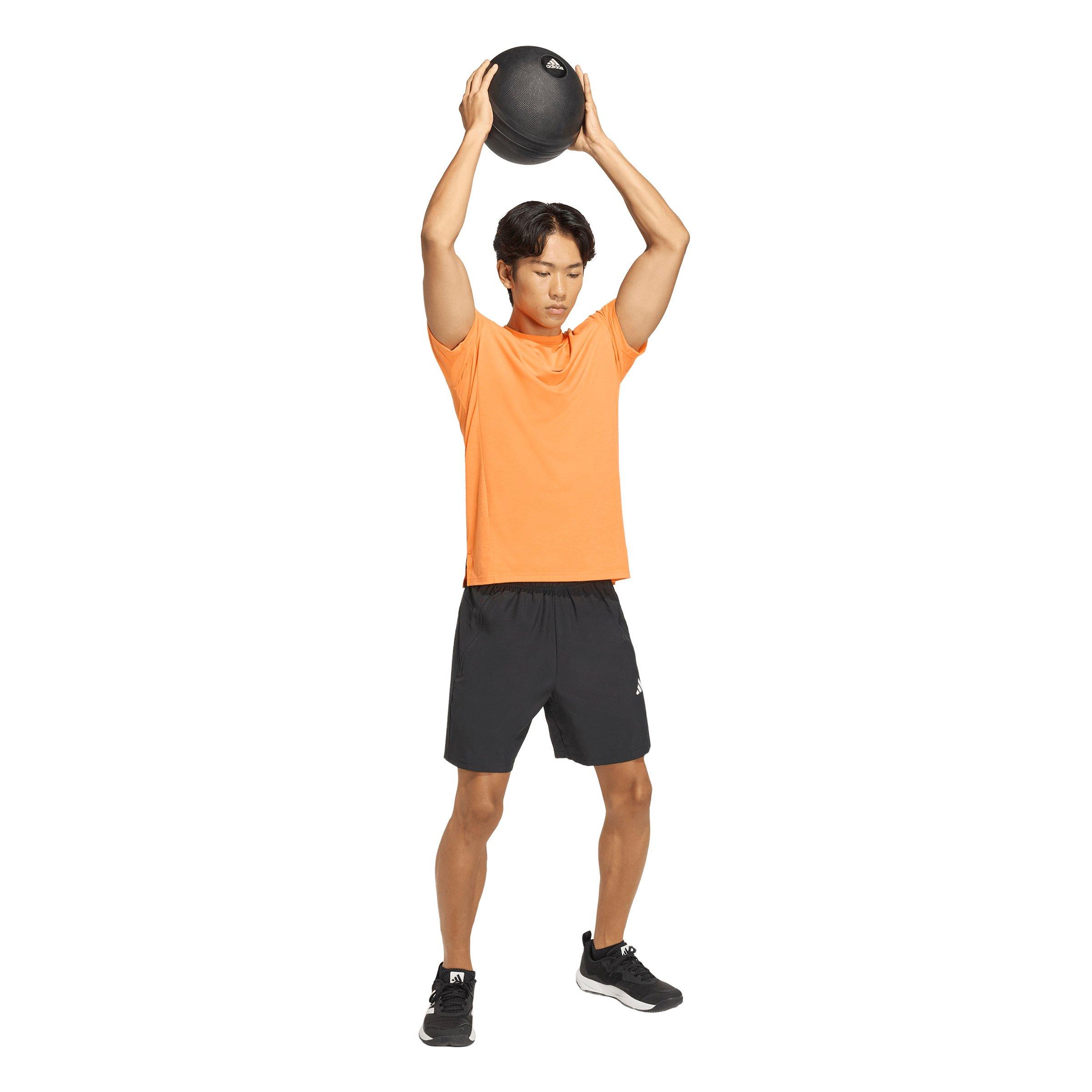 adidas Men's Designed for Training Workout T-Shirt - Orange - ORANGE Thumbnail View 5