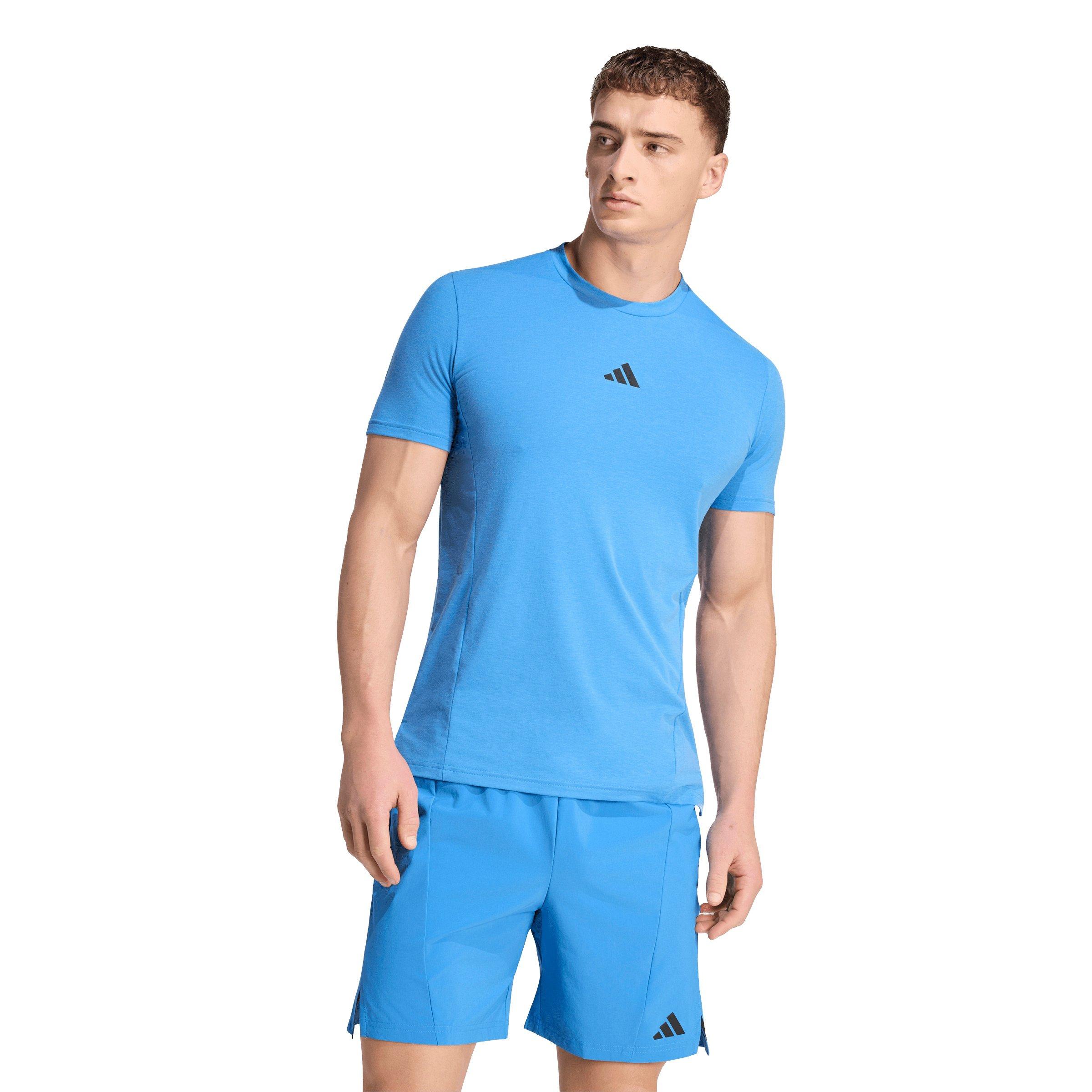 adidas Men's Designed for Training Workout T-Shirt - Blue - BLUE Thumbnail View 1