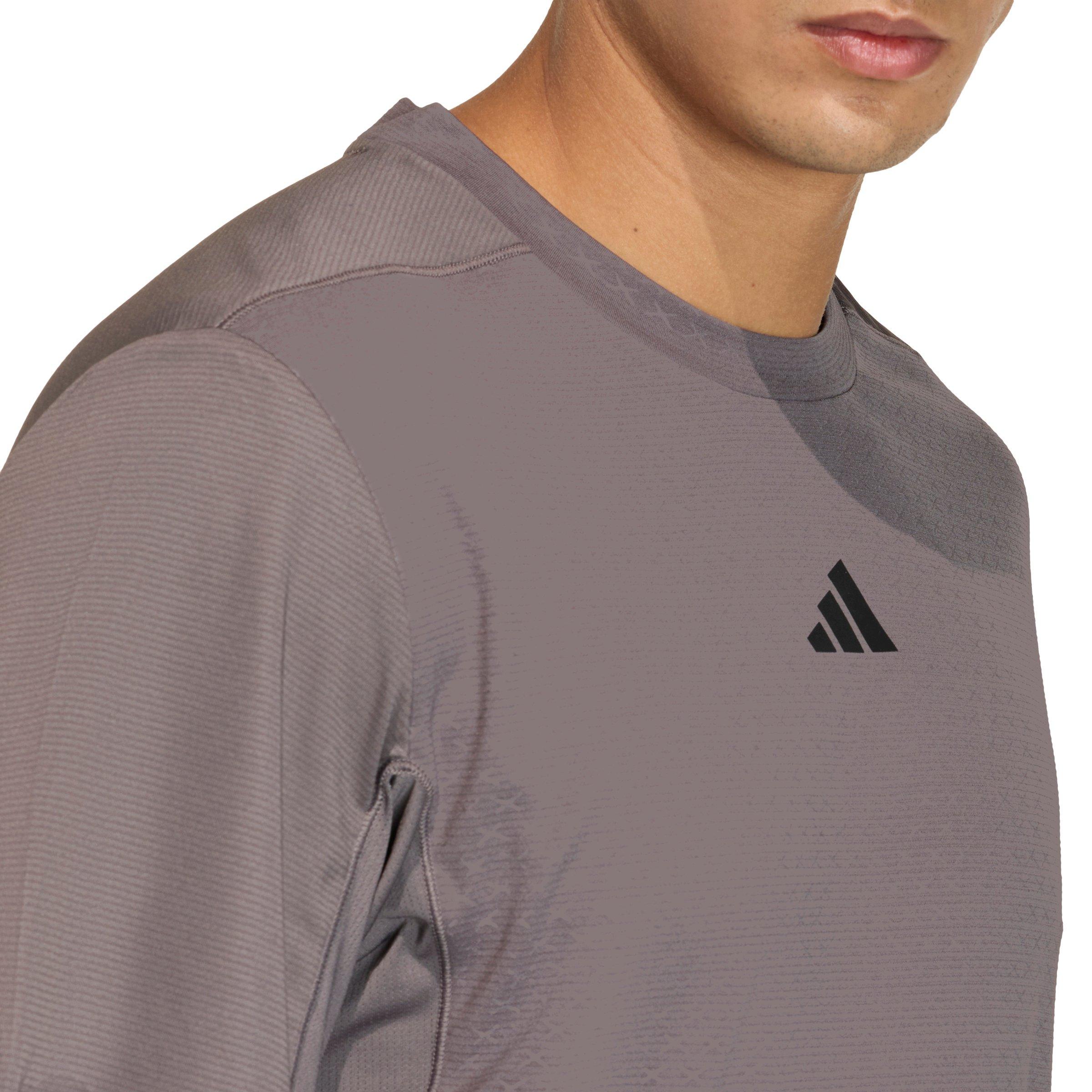 adidas Men's D4T PrimeLift 3 Stripes T-Shirt - Charcoal - CHARCOAL Thumbnail View 3