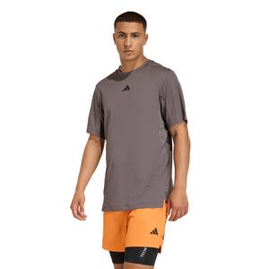 adidas Men's D4T PrimeLift 3 Stripes T-Shirt - Charcoal