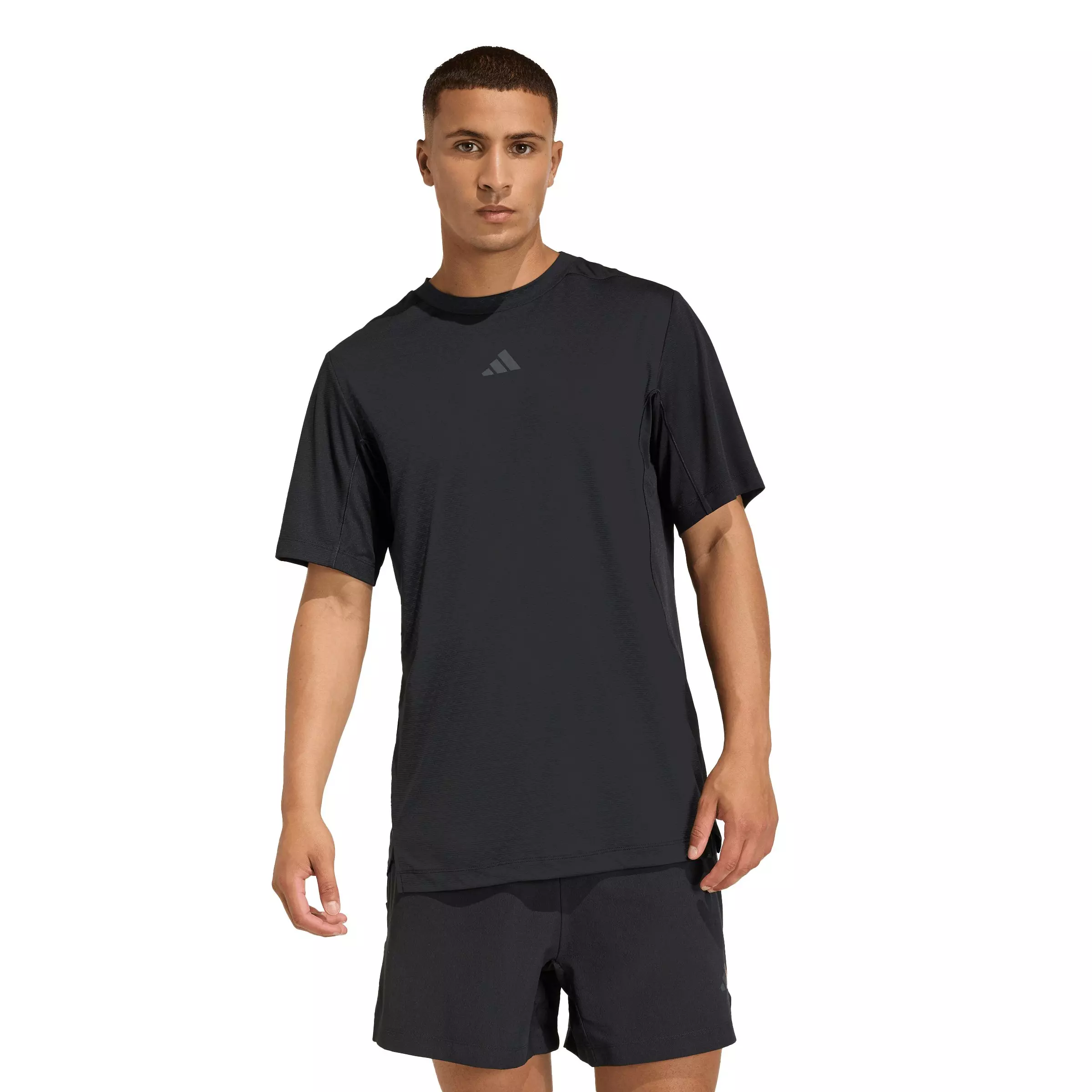 adidas Men's D4T PrimeLift 3 Stripes T-Shirt - Black - BLACK