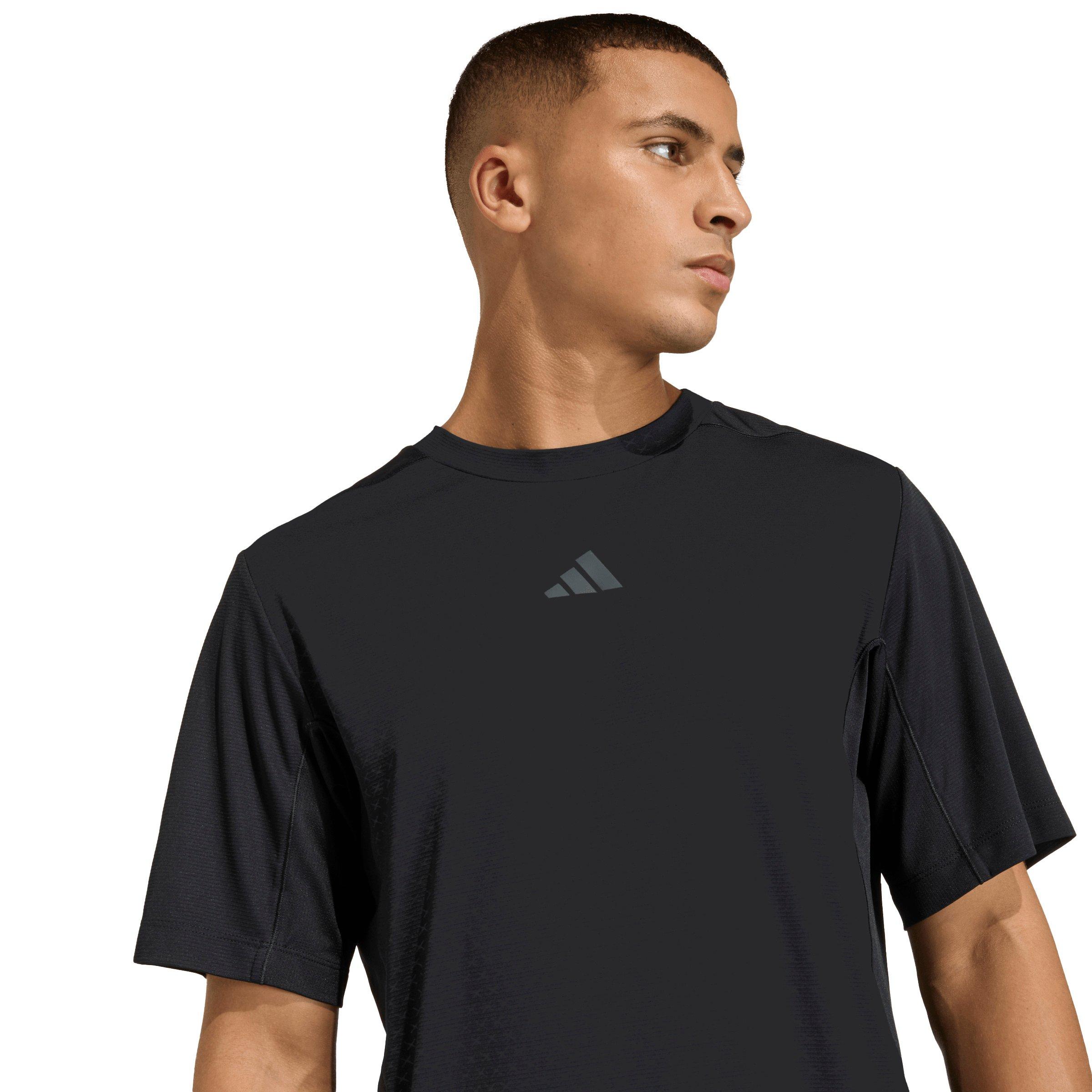 adidas Men's D4T PrimeLift 3 Stripes T-Shirt - Black - BLACK Thumbnail View 4