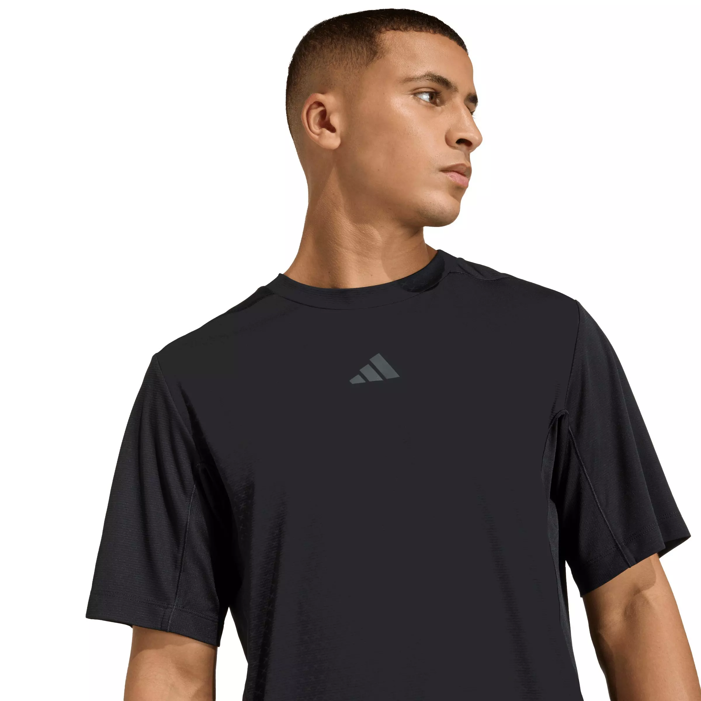 adidas Men's D4T PrimeLift 3 Stripes T-Shirt - Black - BLACK