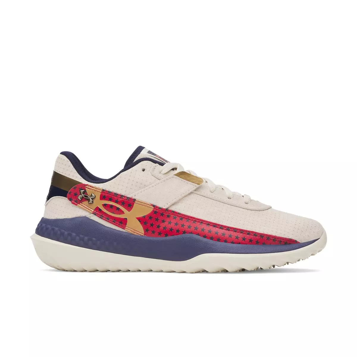 Under Armour Harper 10 Pro Turf LE USA "Stone/Flawless/Midnight Navy" Men's Baseball Shoe - STONE/RED/NAVY