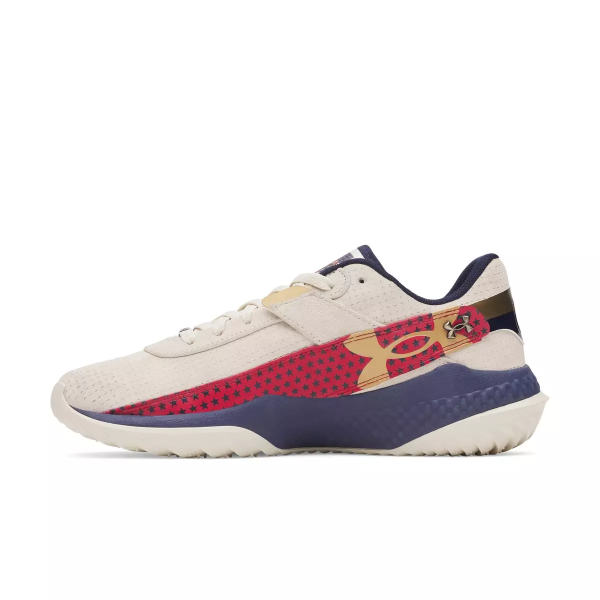 Under Armour Harper 10 Pro Turf LE USA "Stone/Flawless/Midnight Navy" Men's Baseball Shoe - STONE/RED/NAVY