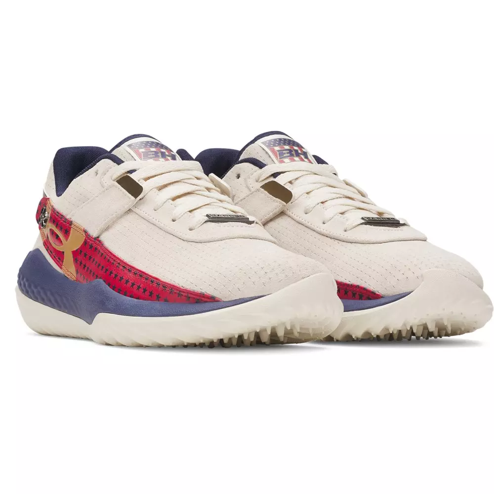 Under Armour Harper 10 Pro Turf LE USA "Stone/Flawless/Midnight Navy" Men's Baseball Shoe - STONE/RED/NAVY