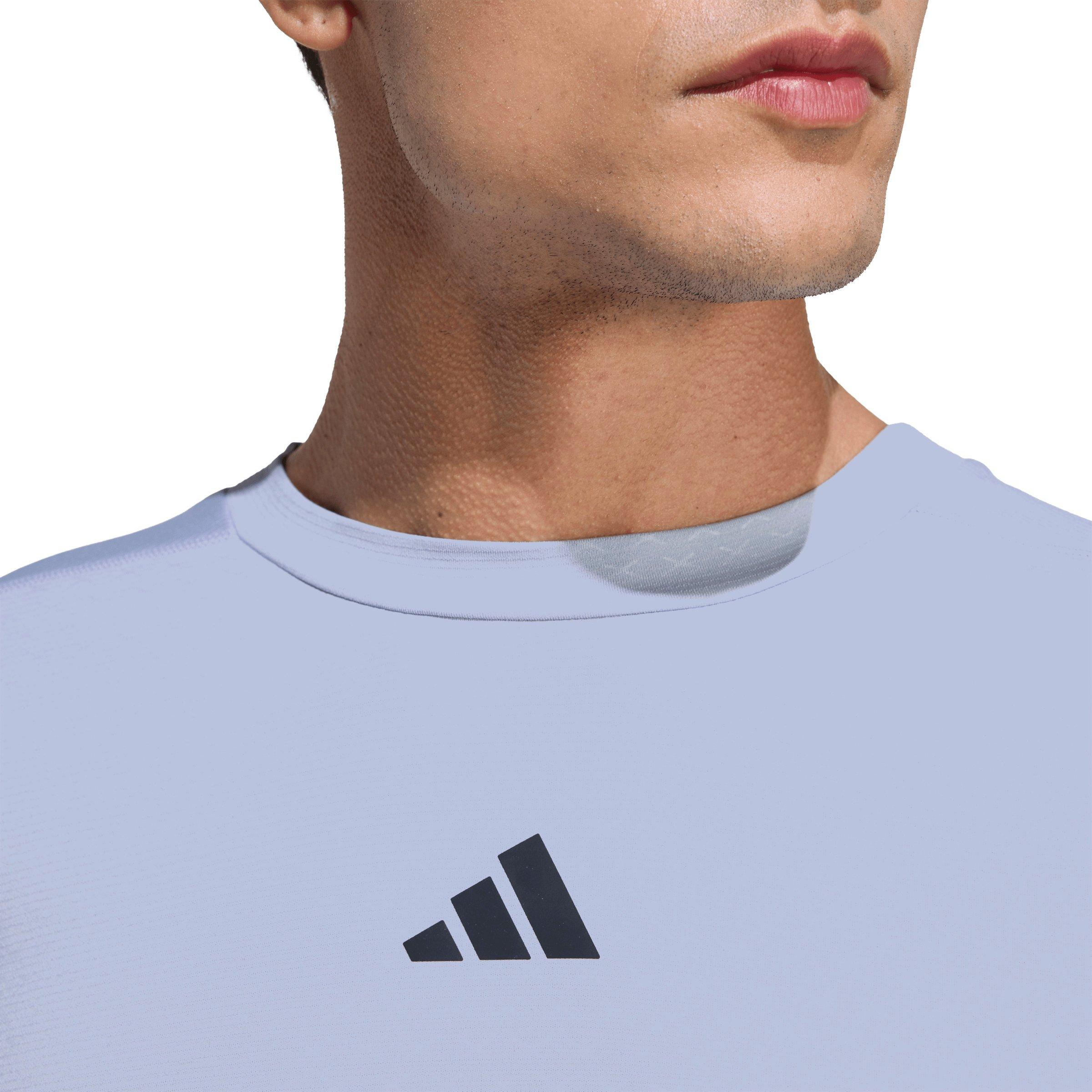 adidas Men's D4T PrimeLift 3 Stripes T-Shirt - Silver - SILVER Thumbnail View 4