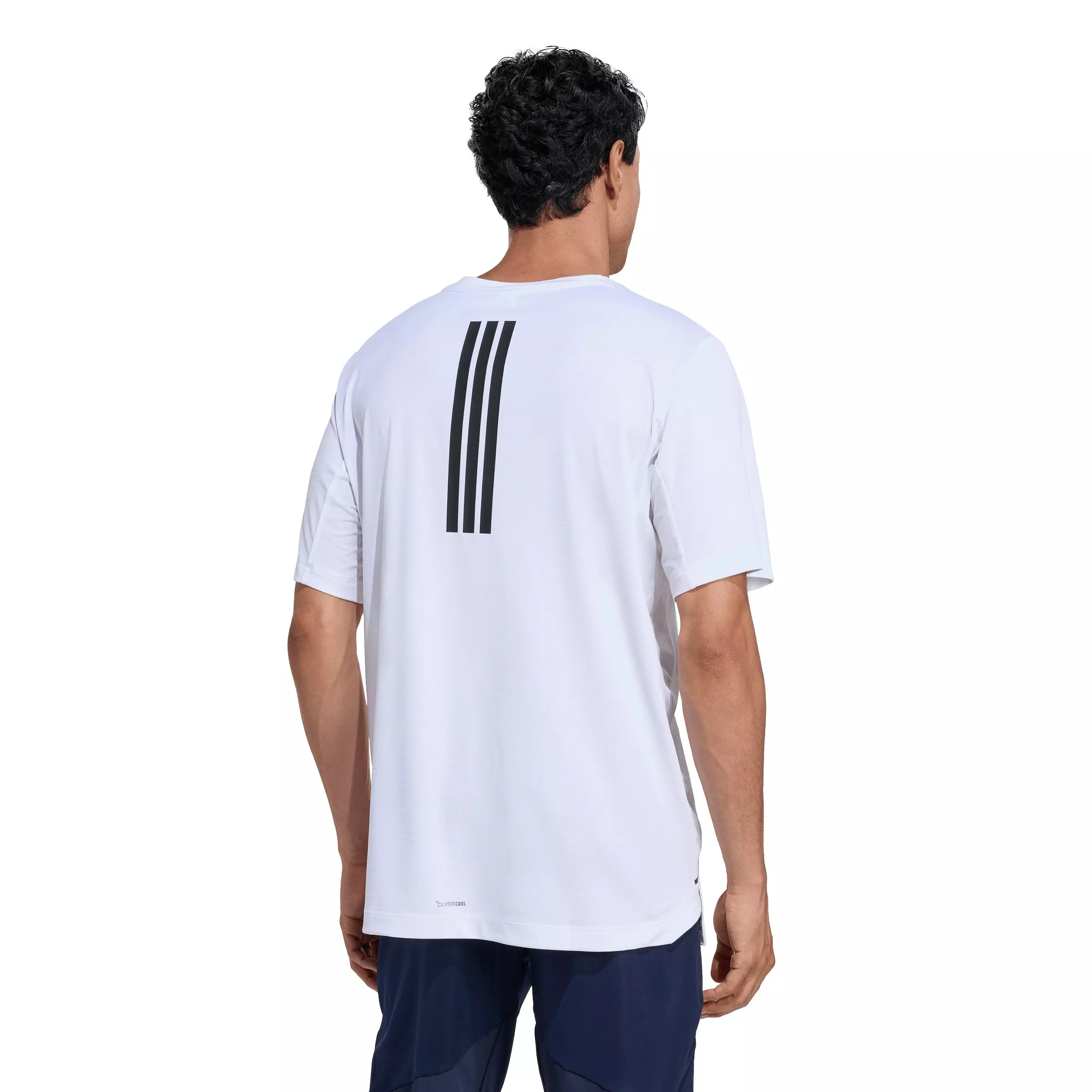 adidas Men's D4T PrimeLift 3 Stripes T-Shirt - White - WHITE