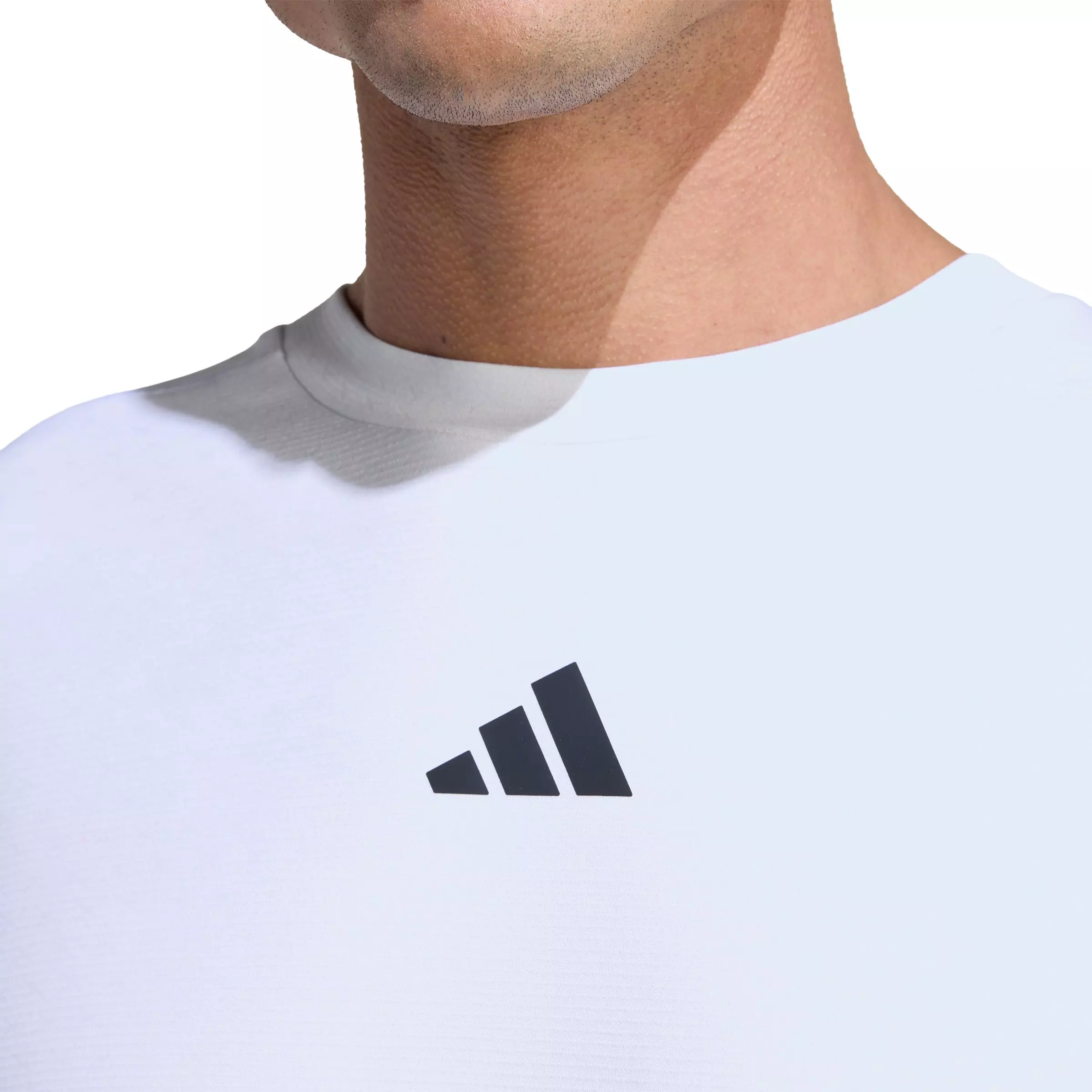 adidas Men's D4T PrimeLift 3 Stripes T-Shirt - White - WHITE