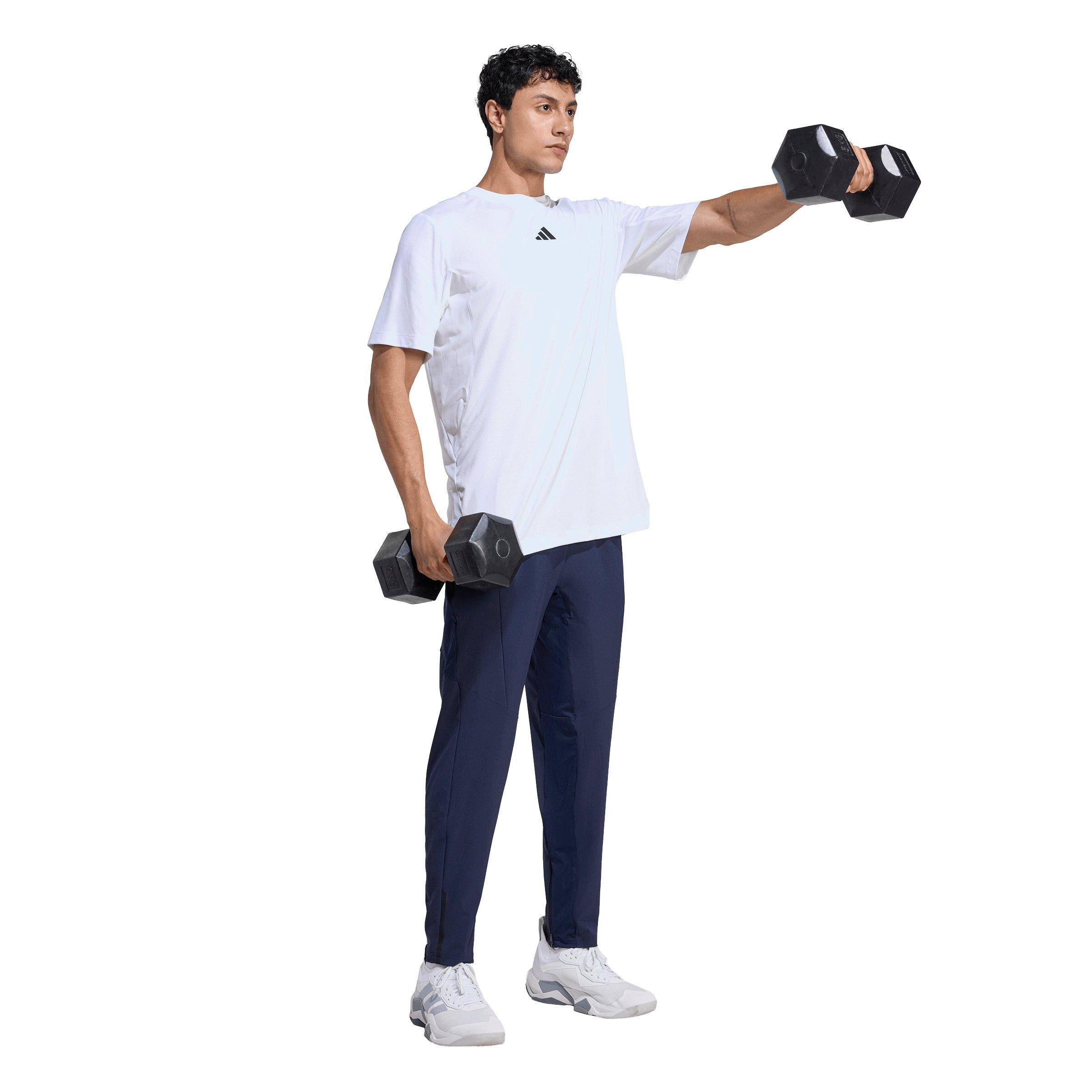 adidas Men's D4T PrimeLift 3 Stripes T-Shirt - White - WHITE Thumbnail View 5