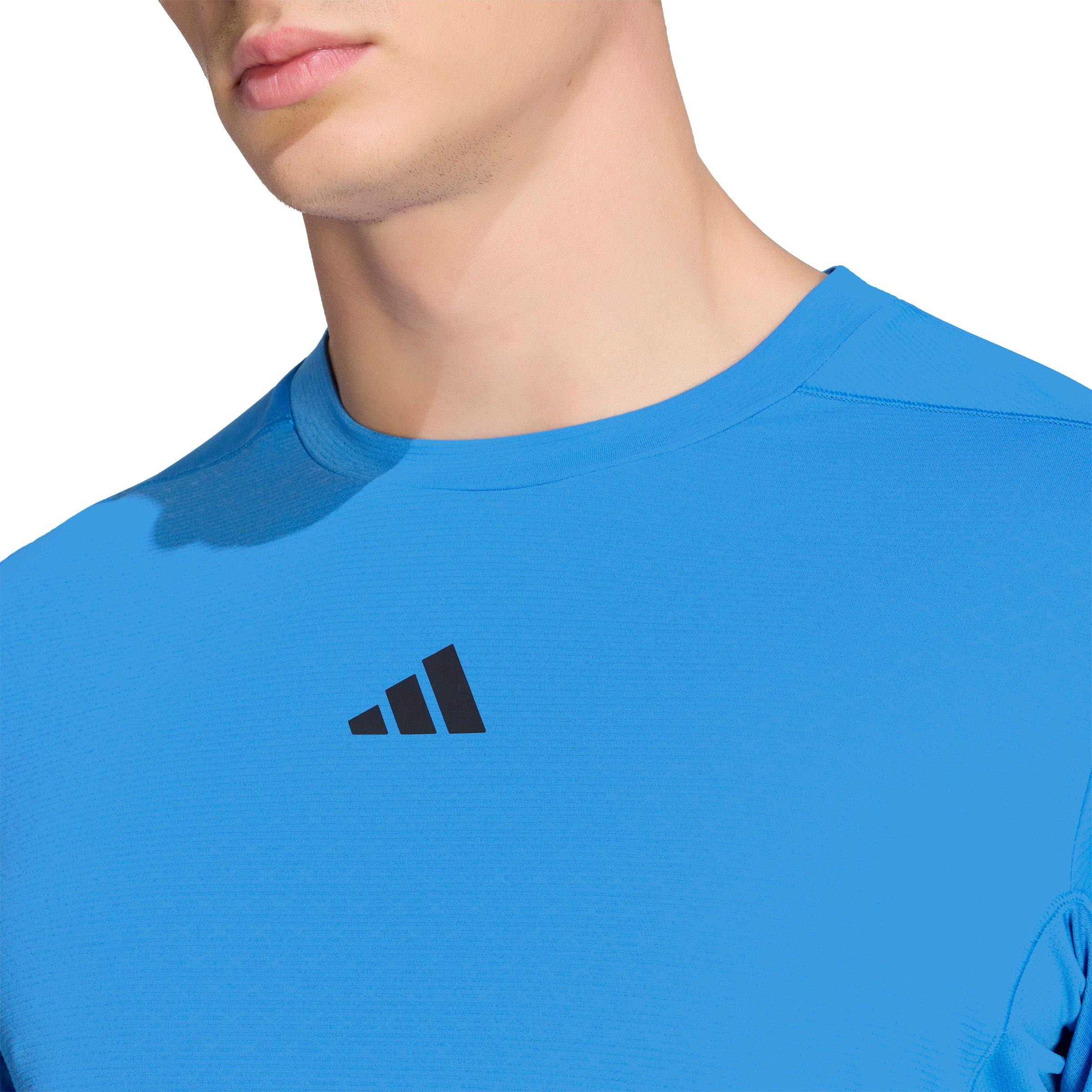 adidas Men's D4T PrimeLift 3 Stripes T-Shirt - Blue - BLUE Thumbnail View 3