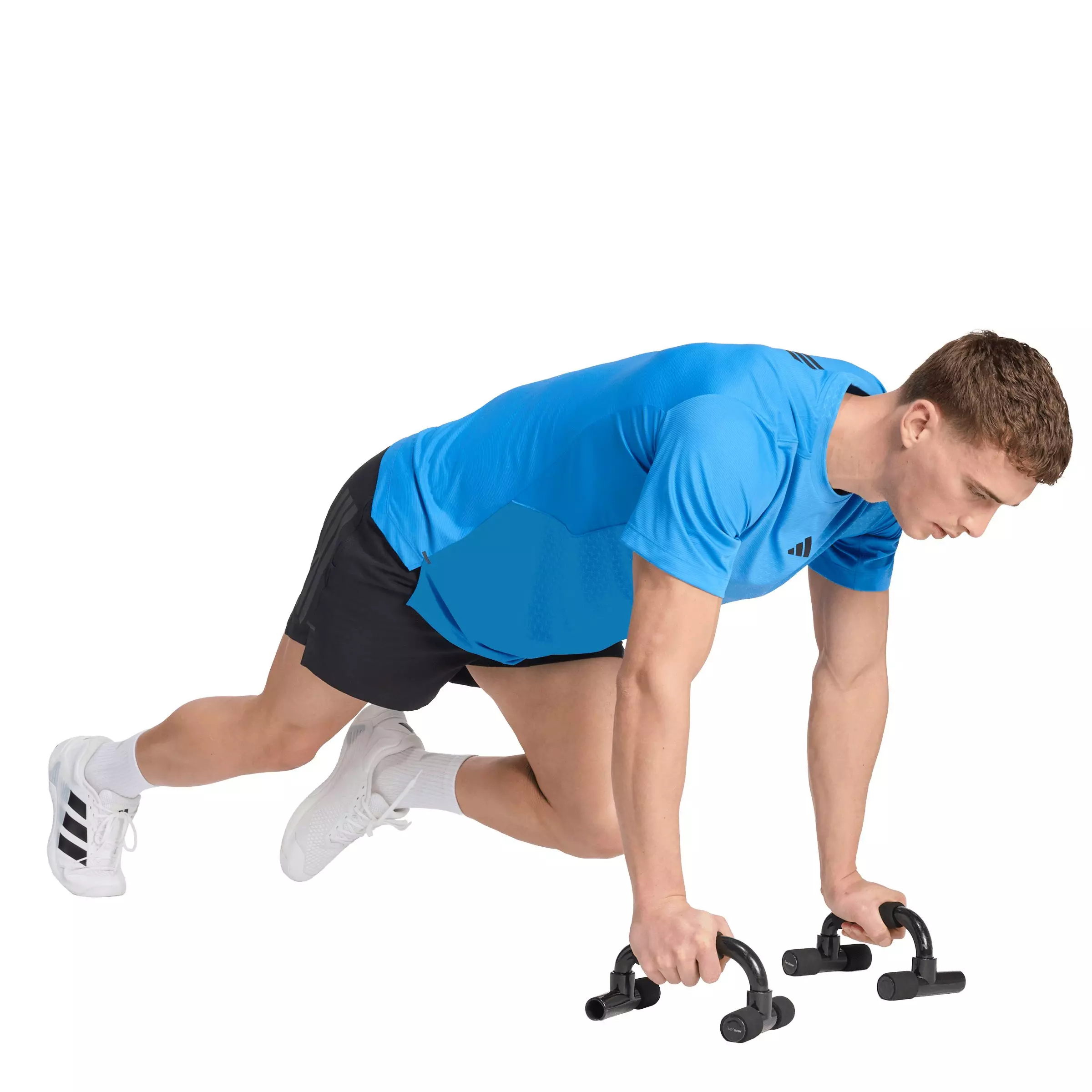 adidas Men's D4T PrimeLift 3 Stripes T-Shirt - Blue - BLUE