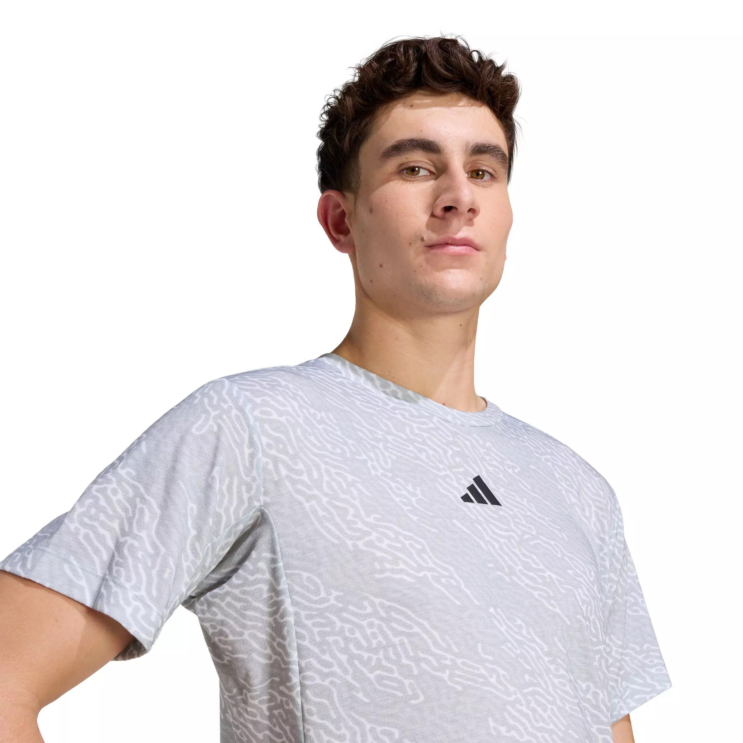 adidas Men's D4T PrimeLift All Over Print T-Shirt - Light Green/White - LIGHT GREEN/WHITE